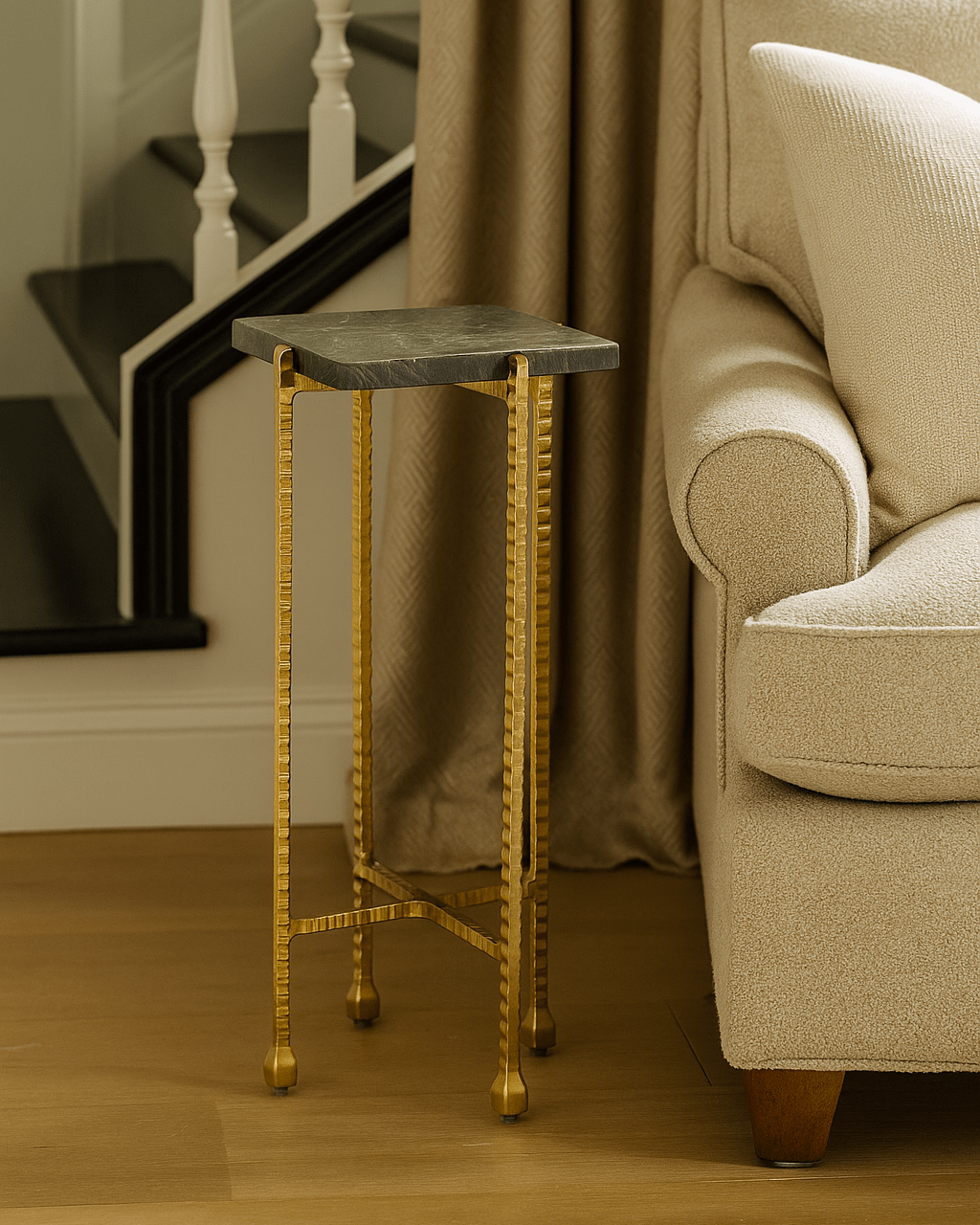 Flying Gold Marble Drinks Table - Marble Lotus - Flying Gold Marble Drinks Table