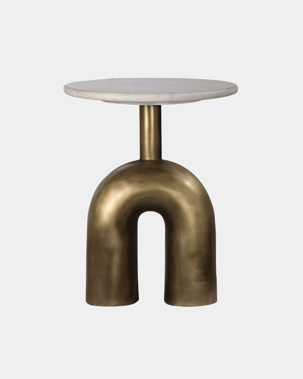 Fork Side Table - Marble Lotus - White Marble Side Table - Elegant Design