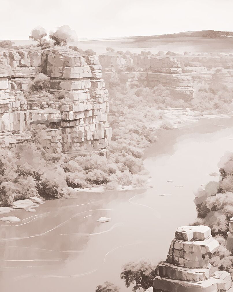 Gandikota, Andhra Pradesh | Watercolor Fine Art Giclée Print - Marble Lotus - 8346038