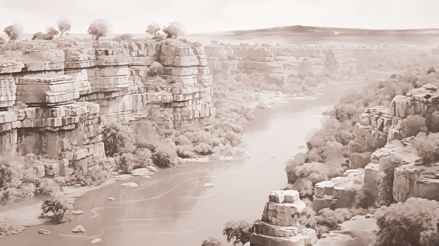 Gandikota, Andhra Pradesh | Watercolor Fine Art Giclée Print - Marble Lotus - 8346038