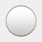 Gold Frame Round Mirror - Marble Lotus - Gold Frame Round Mirror for Home Interiors