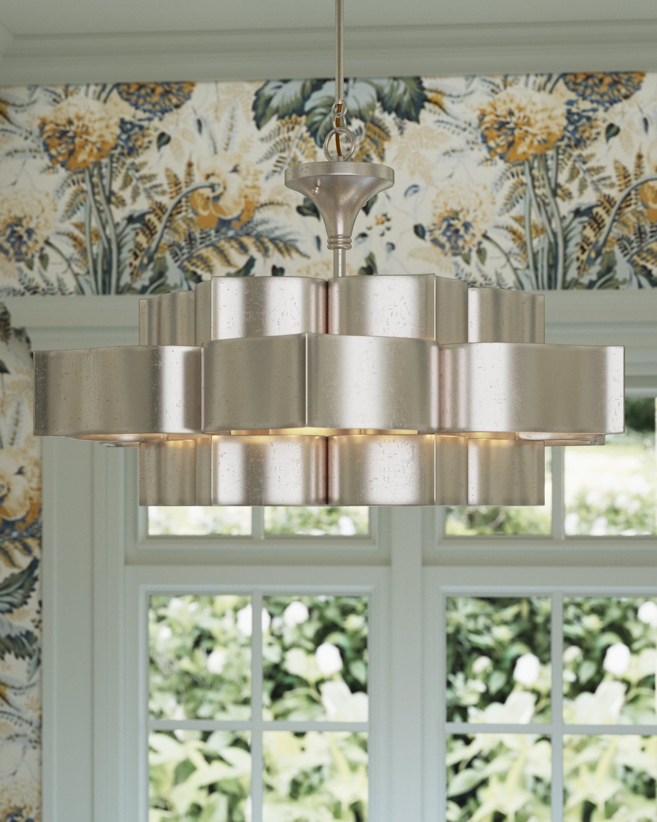 Grand Lotus Large Silver Chandelier - Marble Lotus - Purchase Grand Lotus Large Silver Chandelier | Marble Lotus