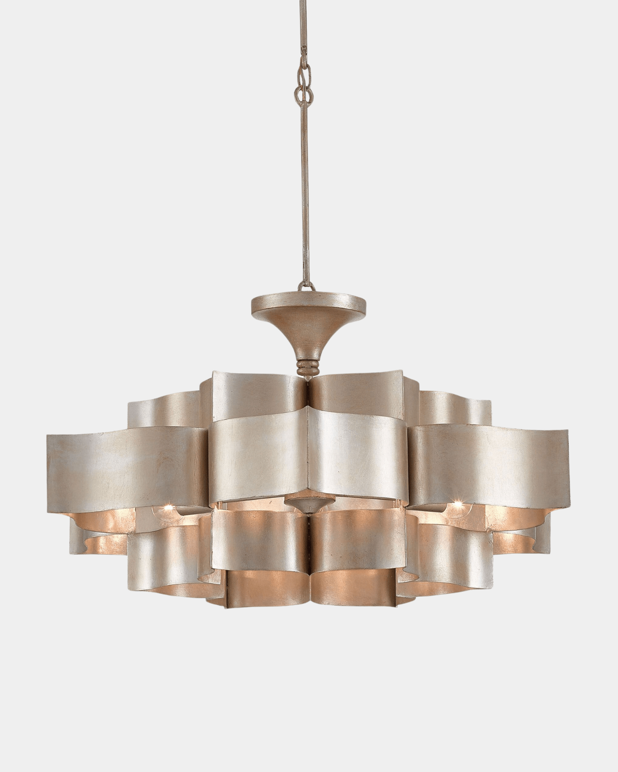 Grand Lotus Large Silver Chandelier - Marble Lotus - Grand Lotus Large Silver Chandelier