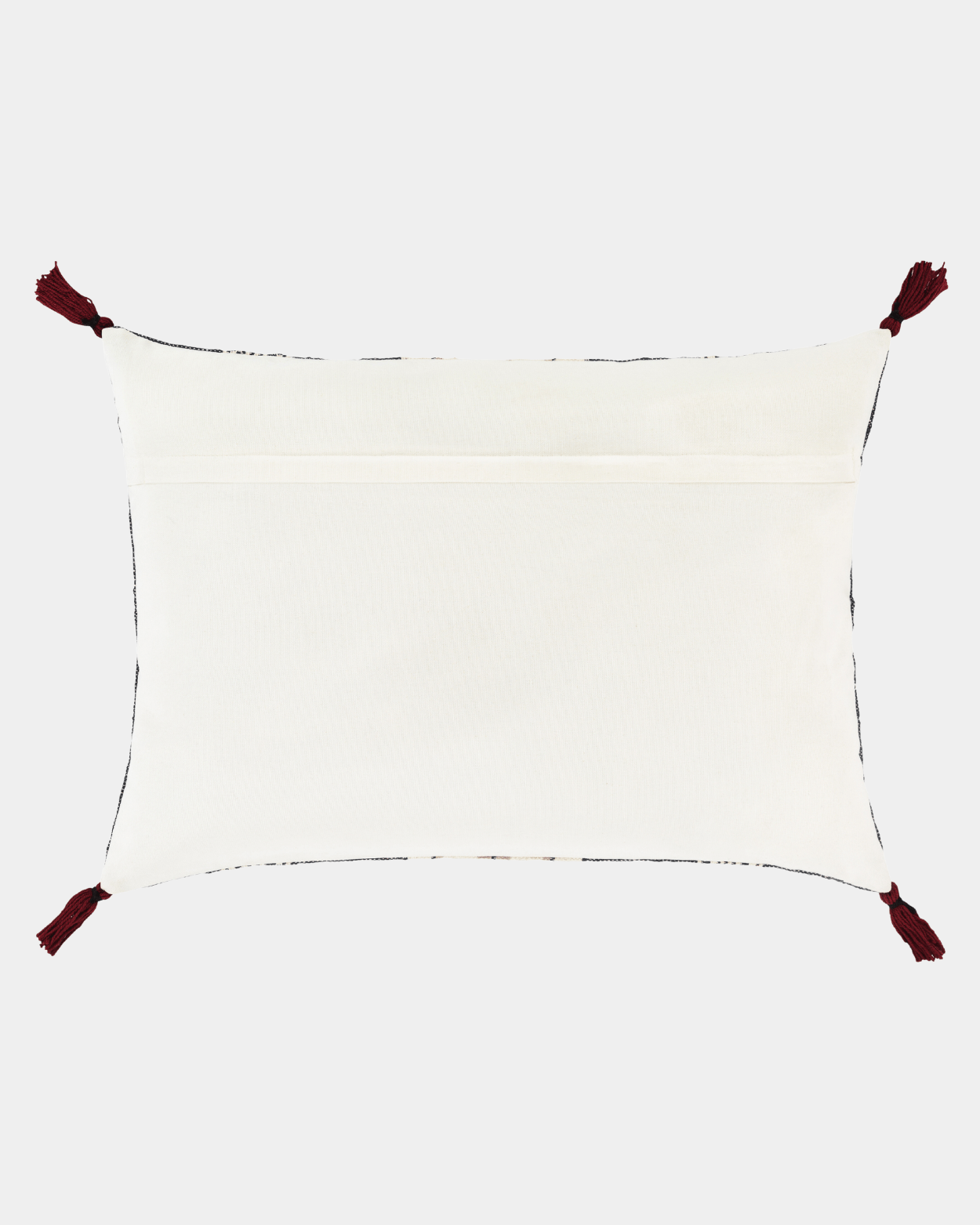 Gray and Cream Handwoven Tassel Pillow - Marble Lotus - Purchase Gray and Cream Handwoven Tassel Pillow | Marble Lotus