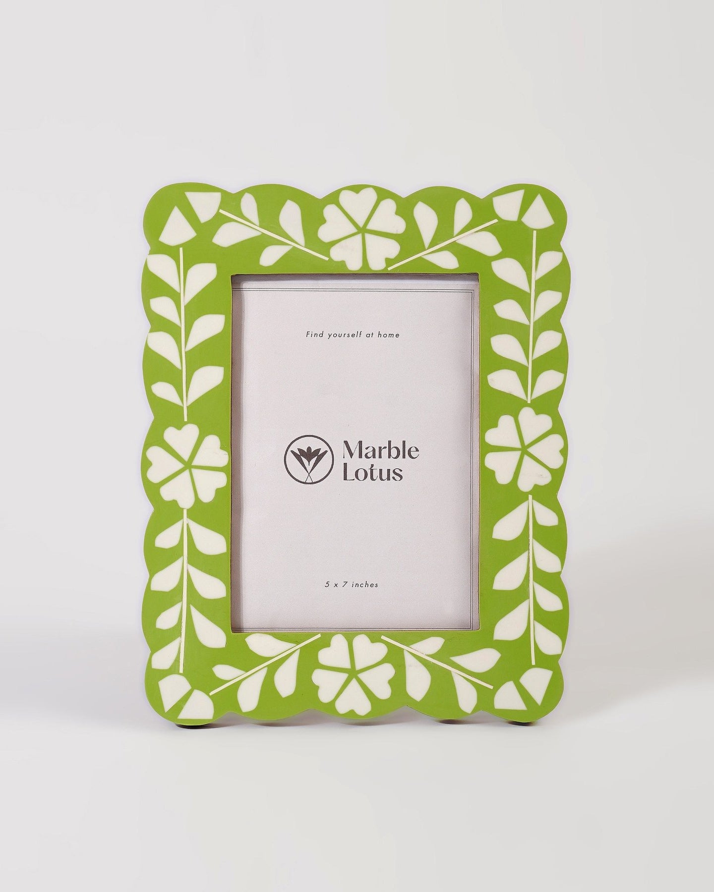 Green Wooden Inlay Frame - Marble Lotus - Saga Green Wooden Inlay Frame | Marble Lotus