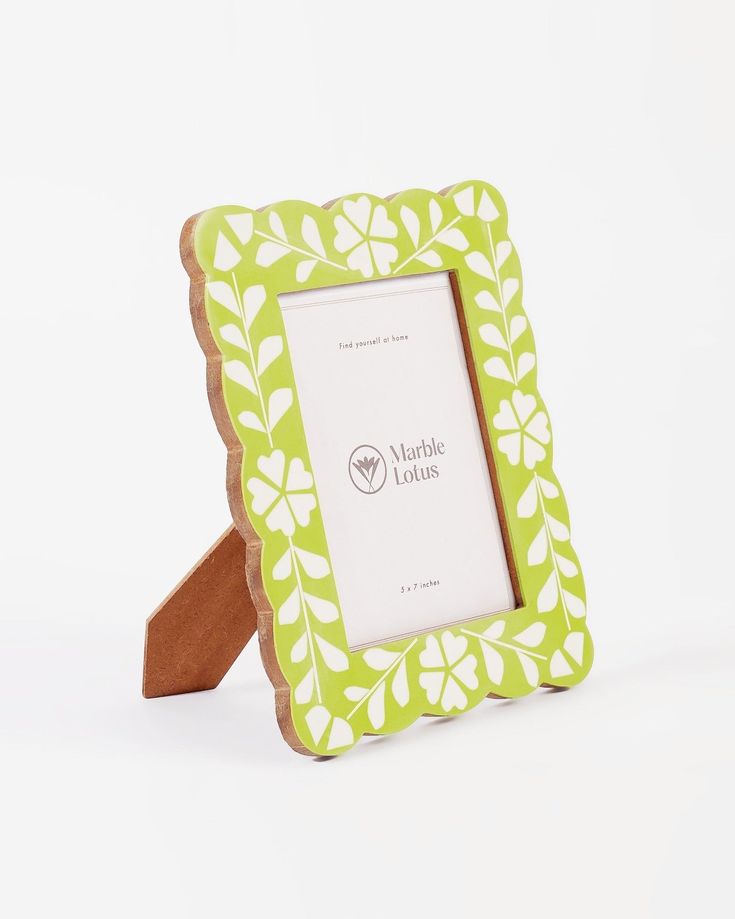 Green Wooden Inlay Frame - Marble Lotus - Buy Saga Green Wooden Inlay Frame