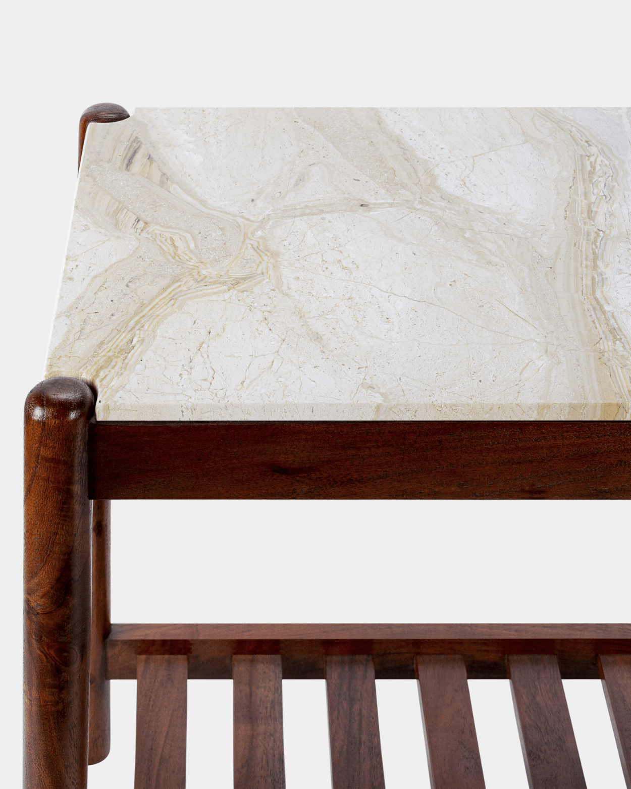 Guapa Modern Marble and Wood Side Table - Marble Lotus - Purchase Guapa Modern Marble and Wood Side Table at Marble Lotus