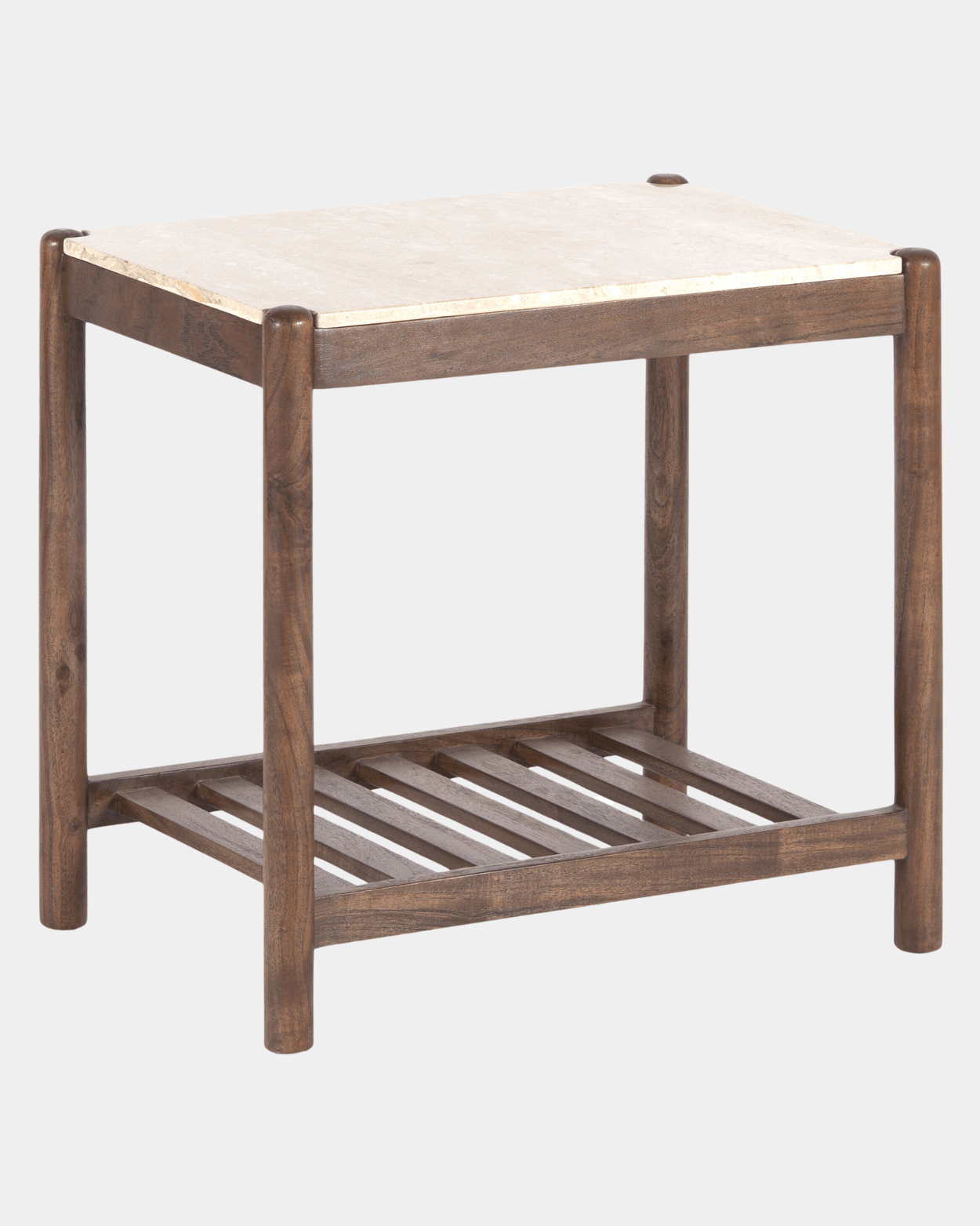 Guapa Modern Marble and Wood Side Table - Marble Lotus - Guapa Modern Marble and Wood Side Table