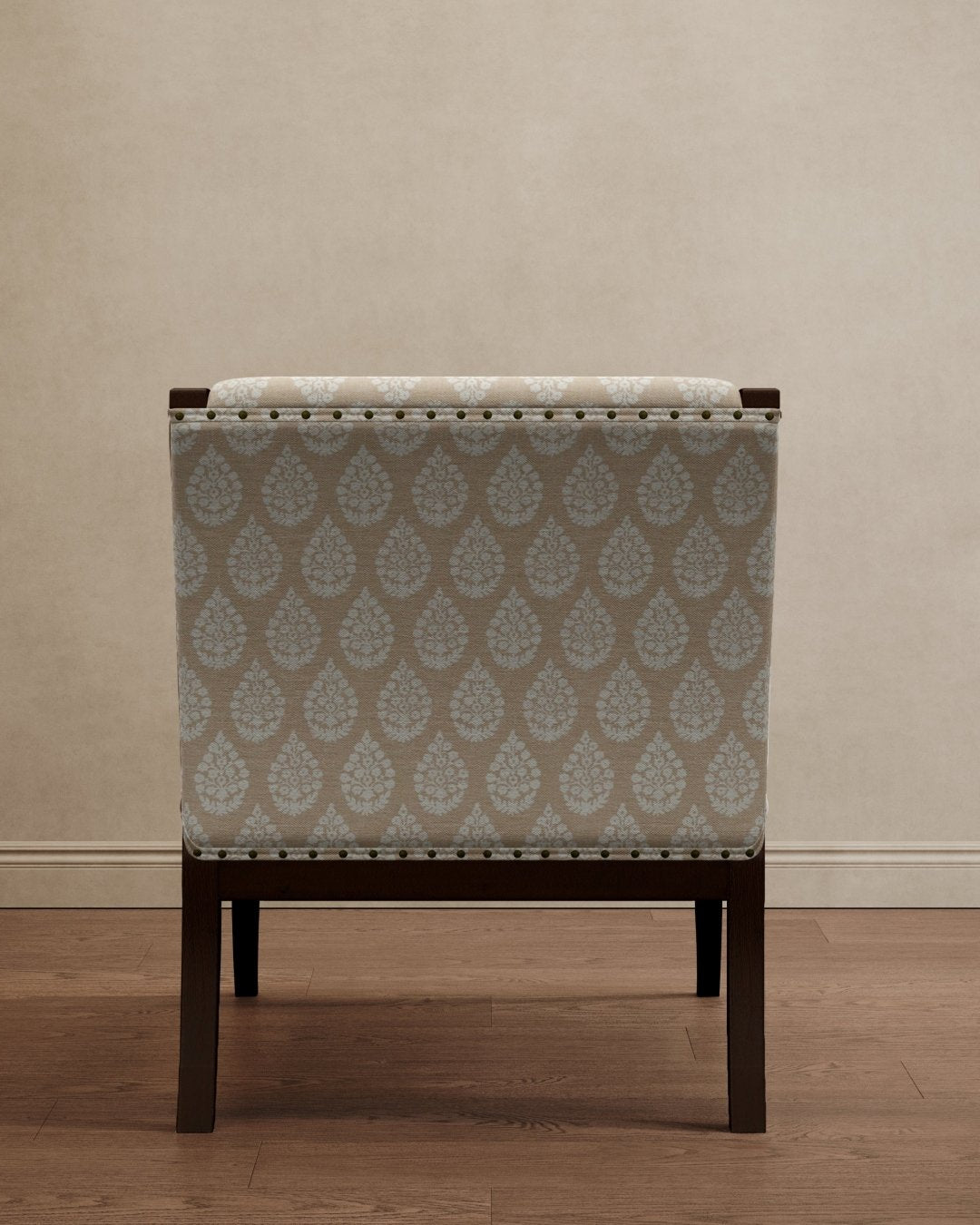 Gymkhana Arm Chair Block Print Beige - Marble Lotus - Gymkhana Arm Chair Block Print Beige