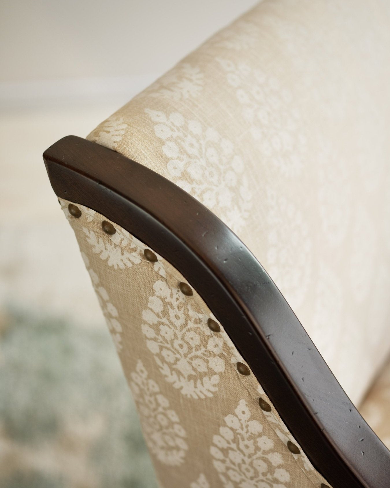 Gymkhana Arm Chair Block Print Beige - Marble Lotus - Gymkhana Arm Chair Block Print Beige