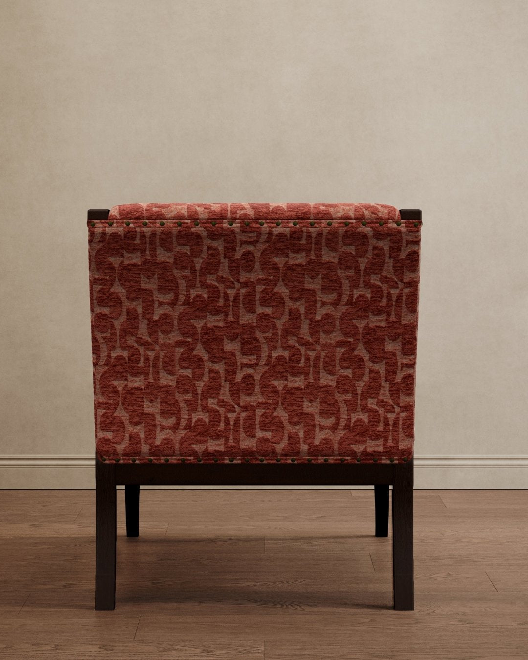 Gymkhana Arm Chair Patterned Brick Red - Marble Lotus - Gymkhana Arm Chair Patterned Brick Red