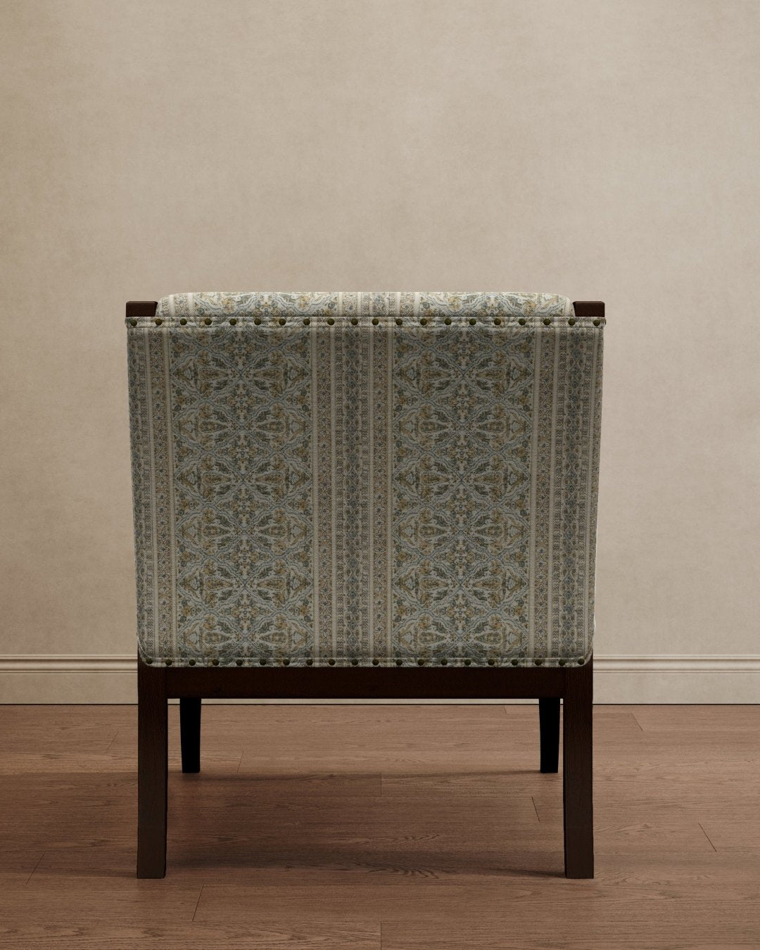 Gymkhana Arm Chair Powder Blue Paisley - Marble Lotus - Gymkhana Arm Chair Powder Blue Paisley