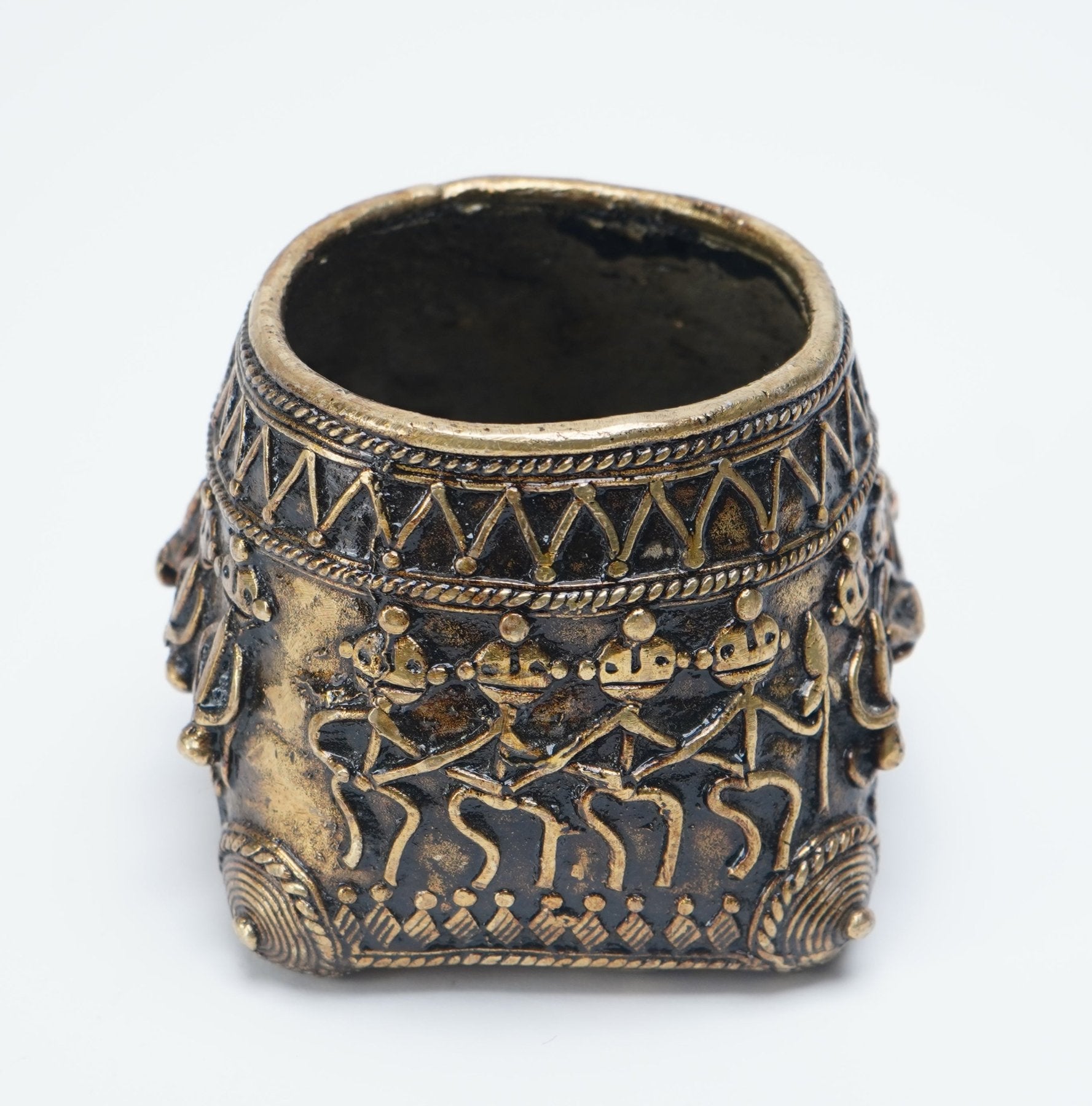 Handcraft Dhokra Penstand - Marble Lotus - Handcraft Dhokra Penstand