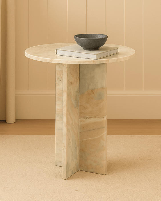 Harmon Toronto Marble Accent Table - Marble Lotus - Harmon Toronto Marble Accent Table