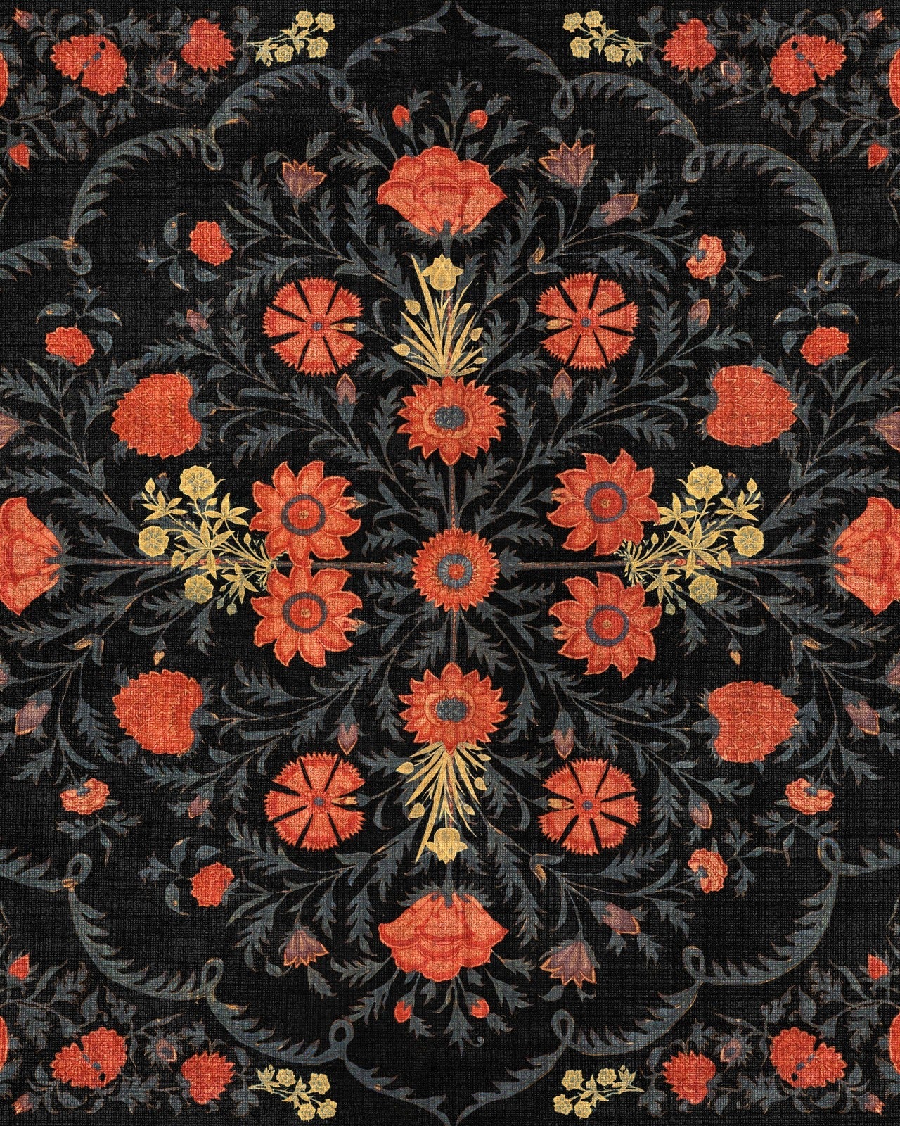 HINDU BLOOM Anthracite - Marble Lotus - Get Hindu Bloom Anthracite Wallpaper