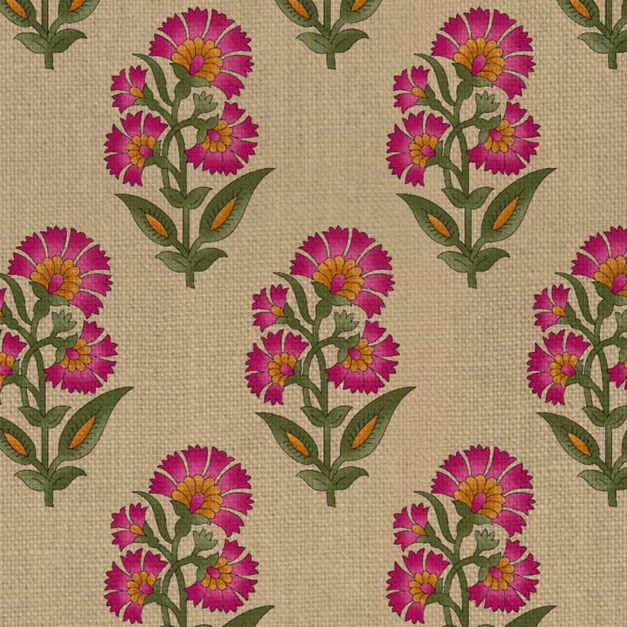 Indian Floral Theme Repeat Design Wallpaper, Luxury - Marble Lotus - Shop Indian Floral Theme Repeat Design Wallpaper | Marble Lotus