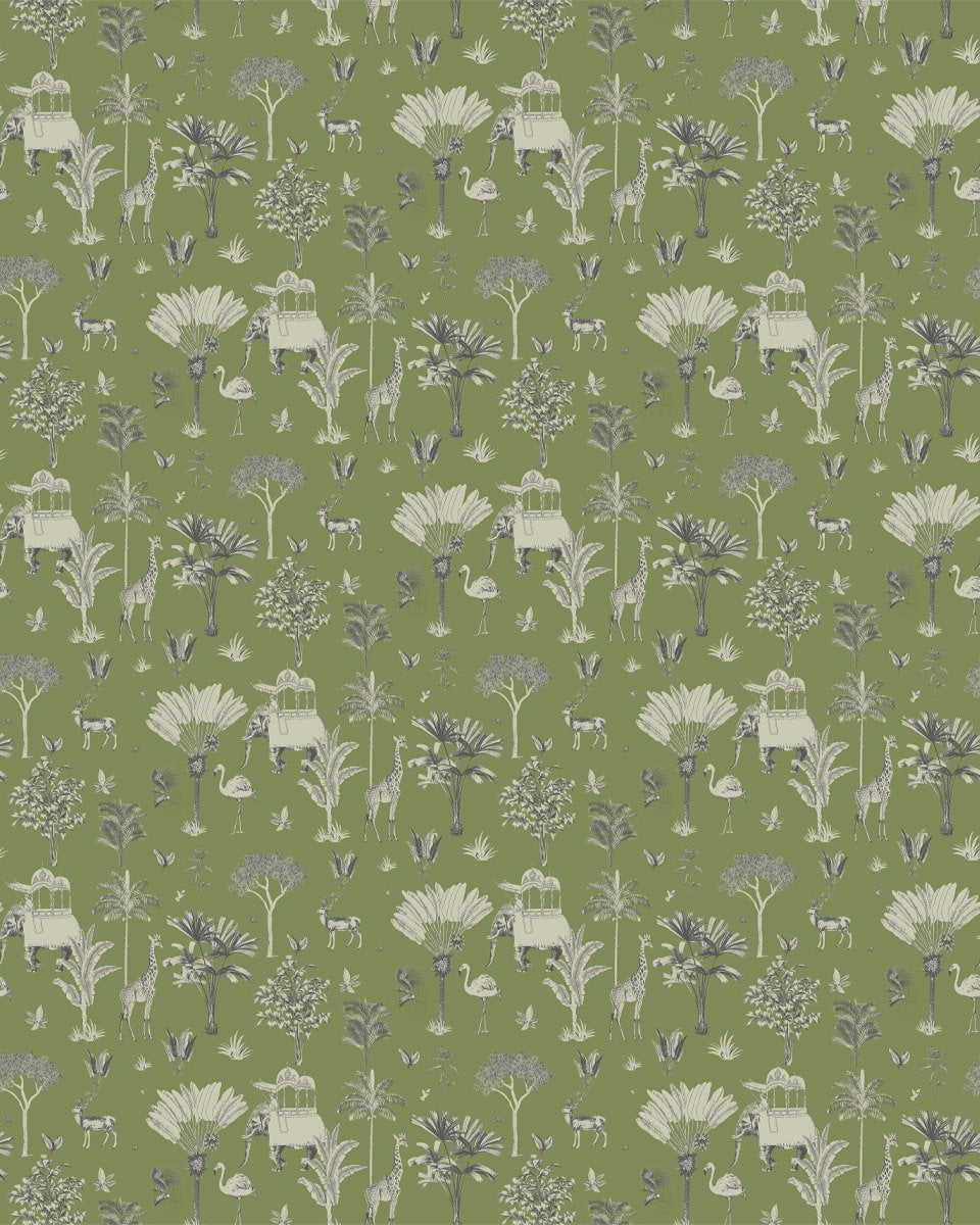 Itihaas, Indian Theme Room Wallpaper, Green - Marble Lotus - Itihaas Indian Theme Room Wallpaper (Green). Shop now.