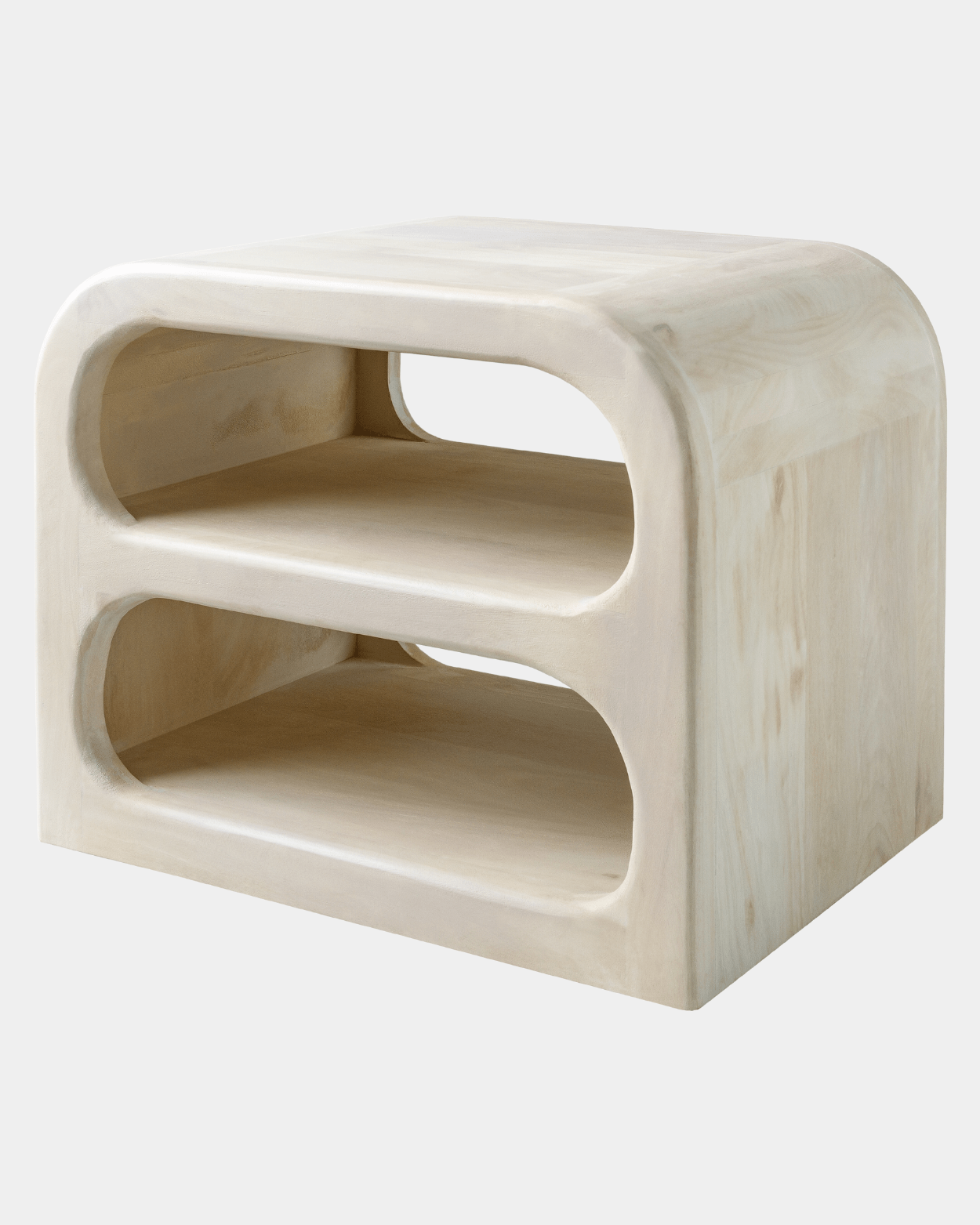 Ivory Mango Wood Side Table - Marble Lotus - Ivory Mango Wood Side Table