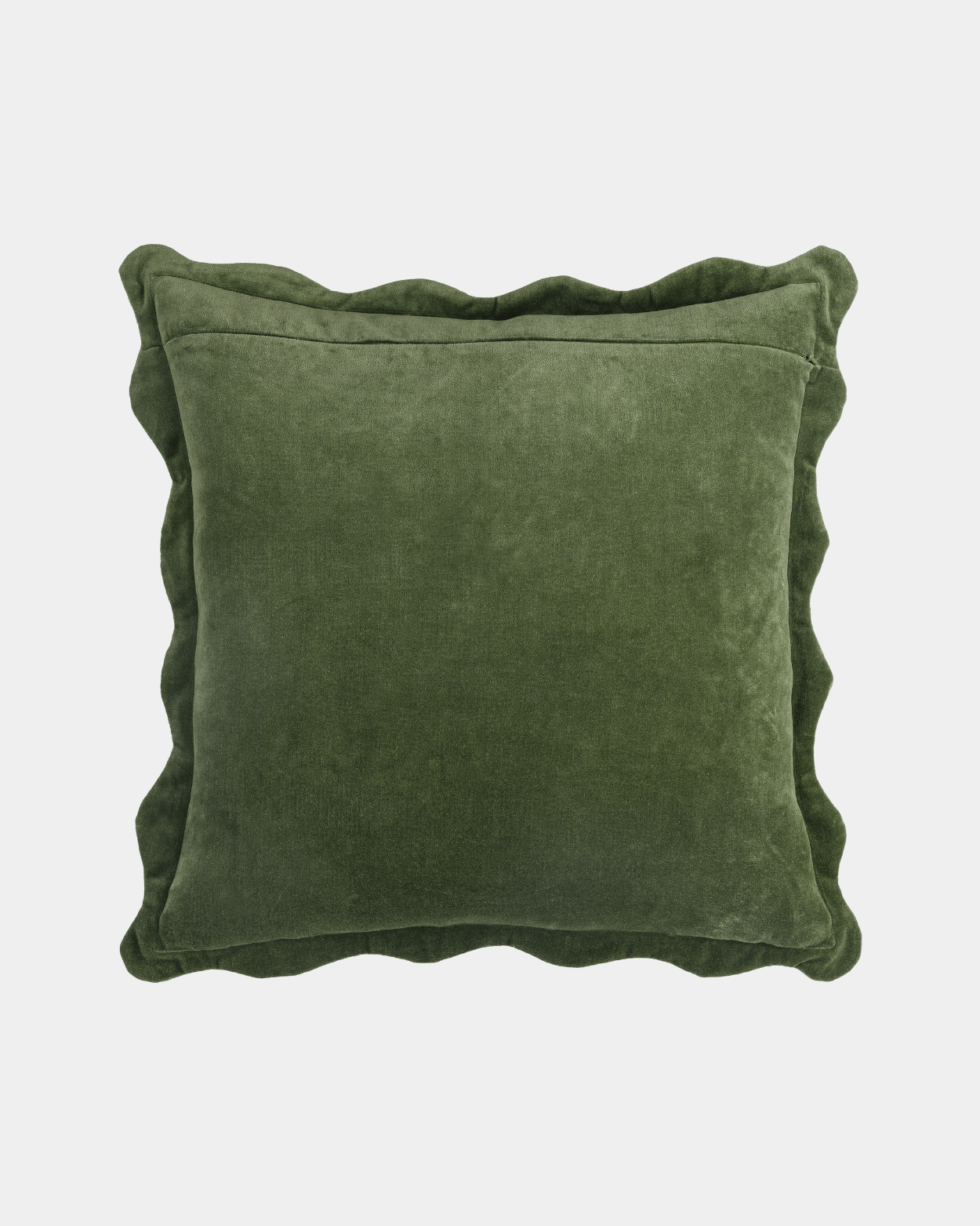 Ivy Green Cotton Scallop Edge Pillow - Marble Lotus - Shop Green Cotton Scallop Edge Pillow | Marble Lotus