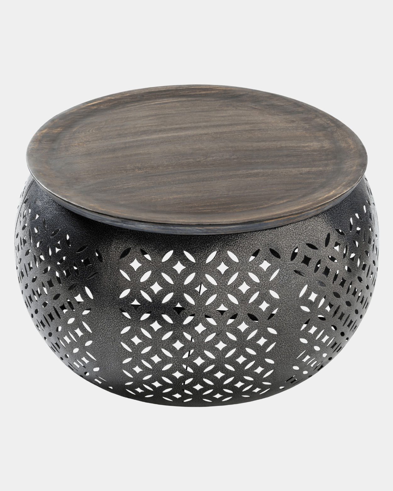 Jaali Mango Wood Iron Table - Marble Lotus - Order Jaali Mango Wood & Iron Table