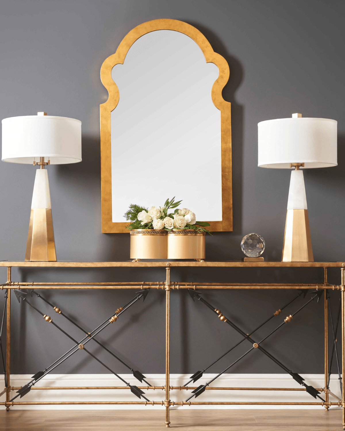 Jagger Mirror - Gold - Marble Lotus - Jagger Mirror - Gold