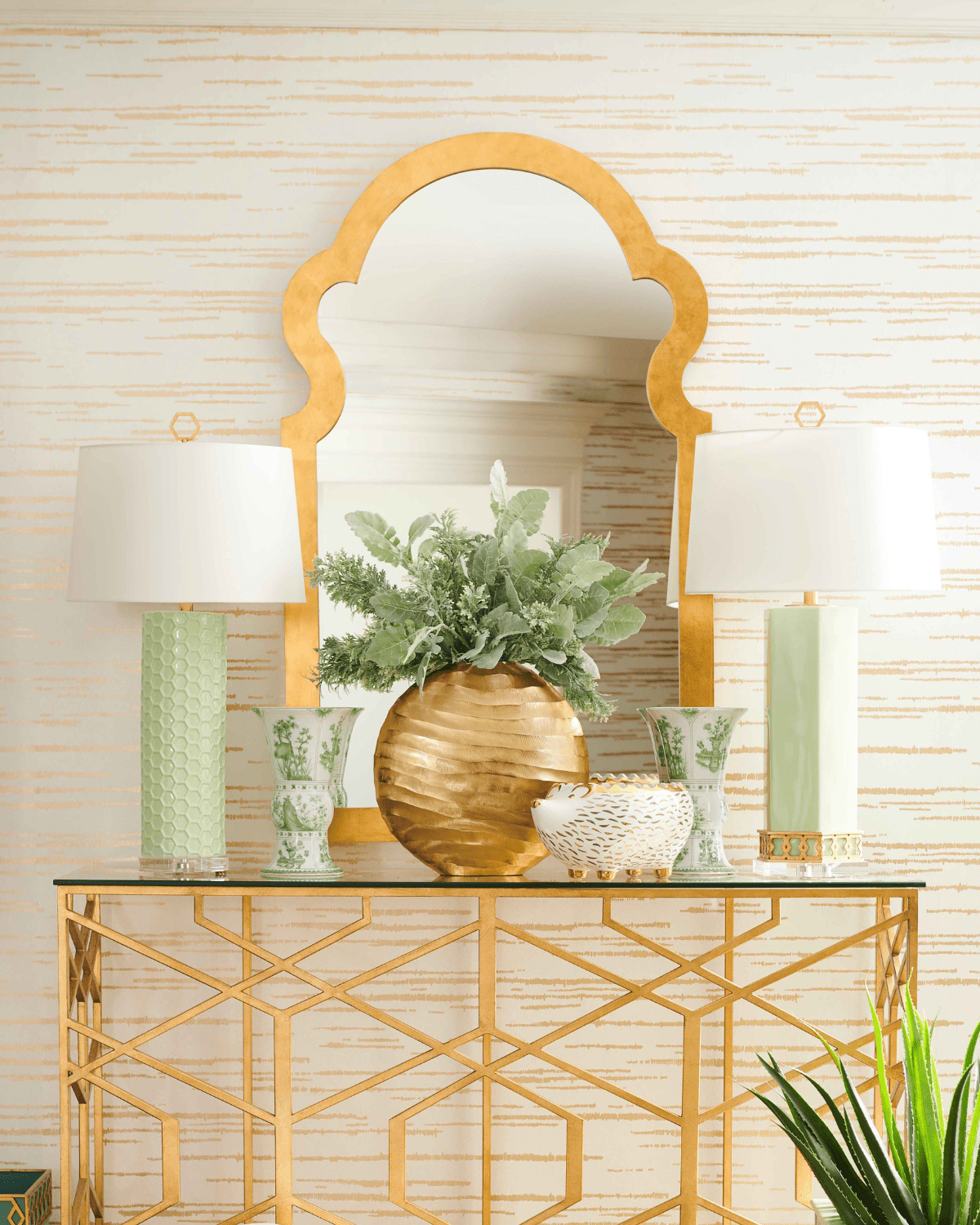 Jagger Mirror - Gold - Marble Lotus - Jagger Mirror - Gold