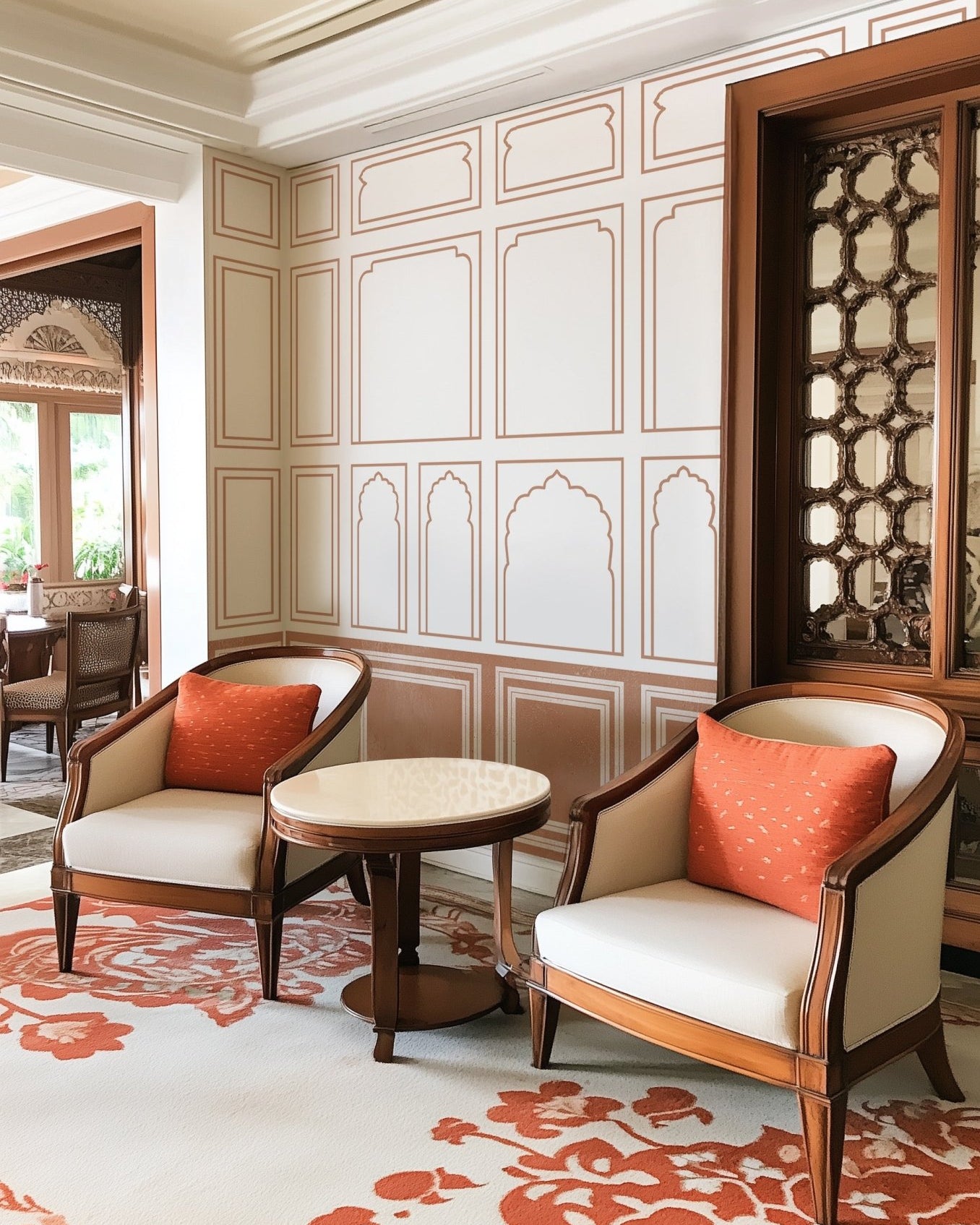 Jaipur Arches Wallpaper - Marble Lotus - Jaipur Arches Wallpaper