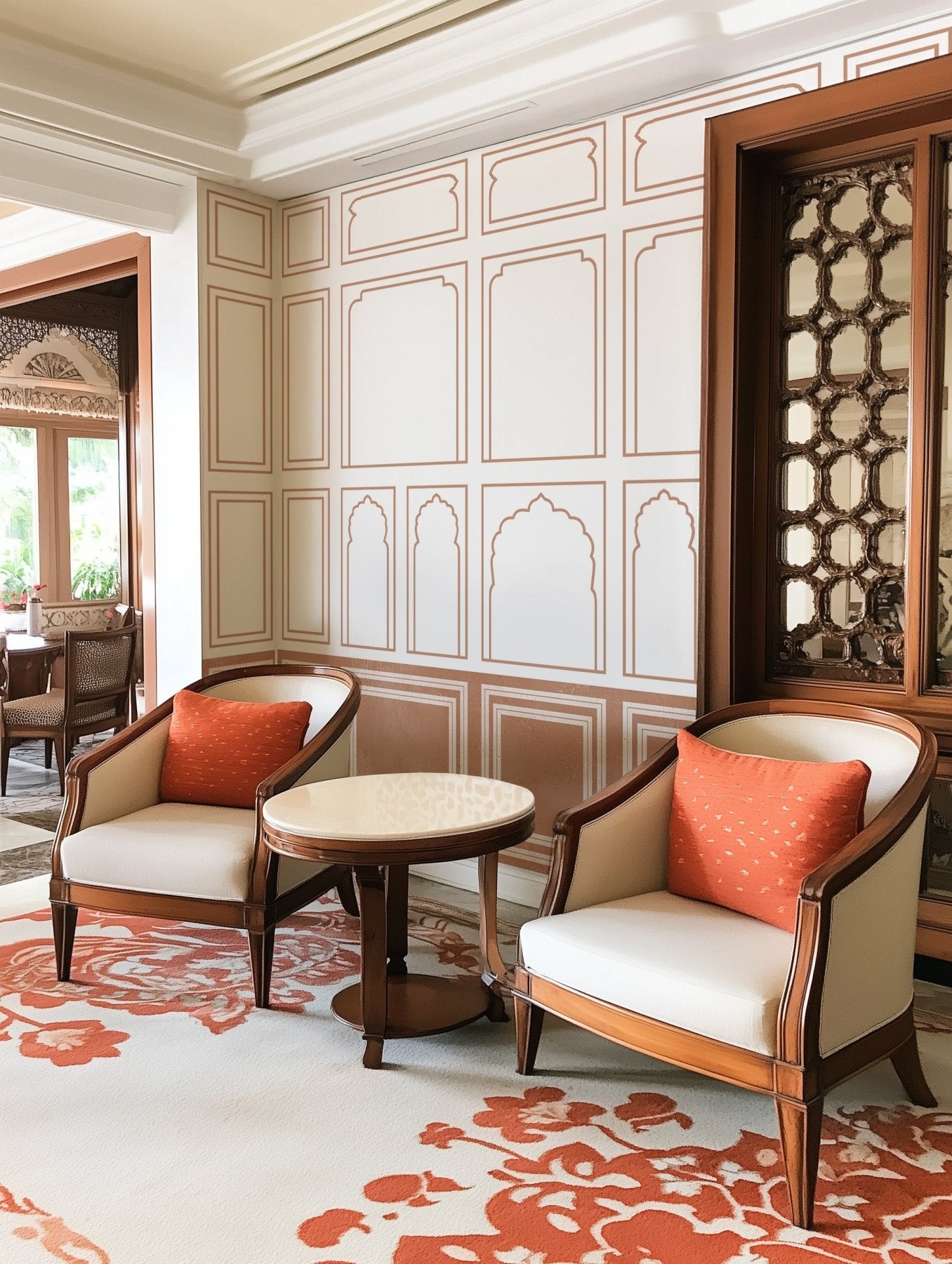 Jaipur Arches Wallpaper - Marble Lotus - Jaipur Arches Wallpaper