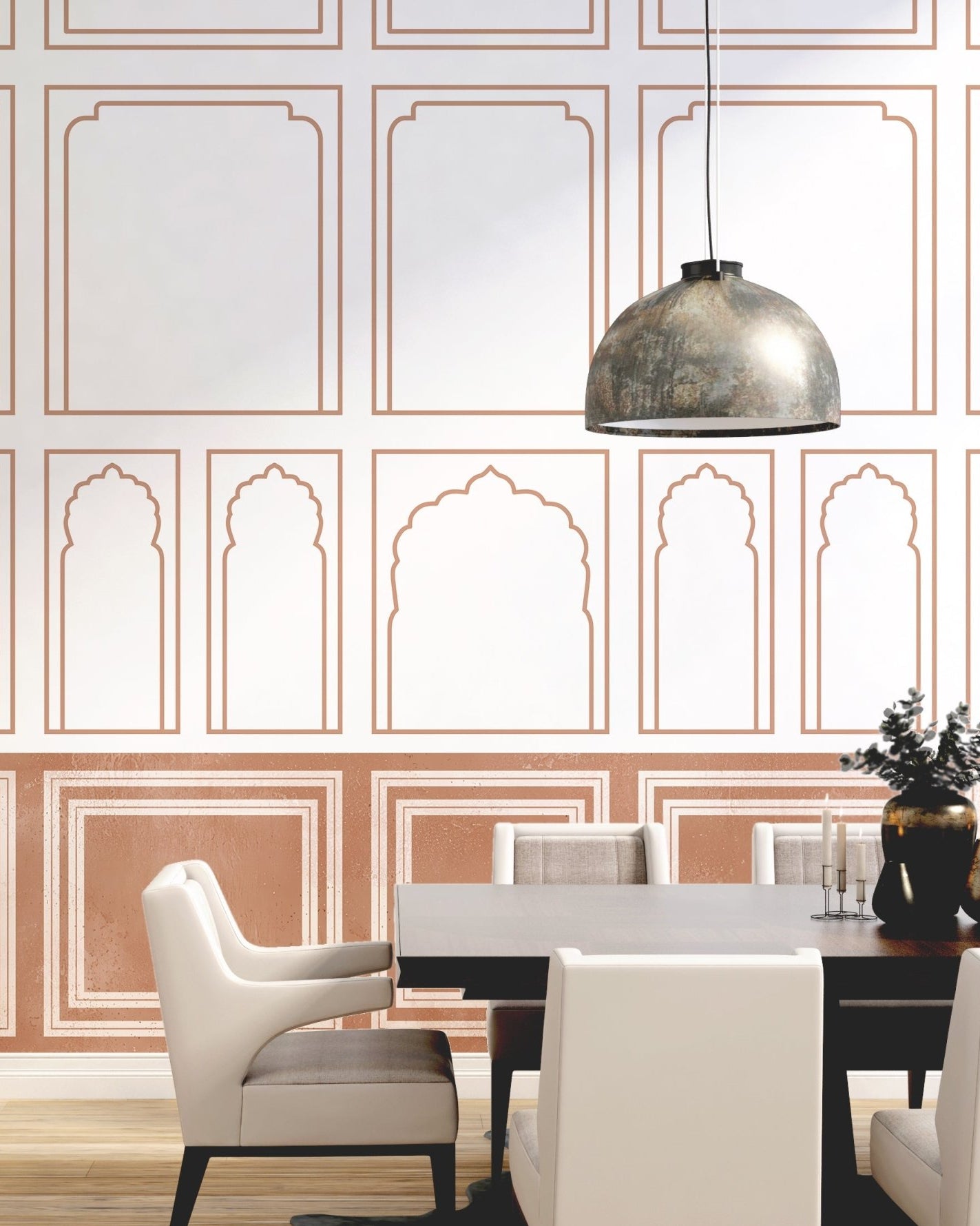 Jaipur Arches Wallpaper - Marble Lotus - Jaipur Arches Wallpaper