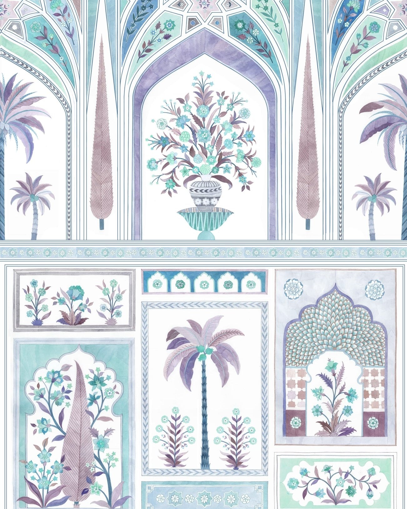 Jaipur Royale - Cerulean - Marble Lotus - Jaipur Royale - Cerulean