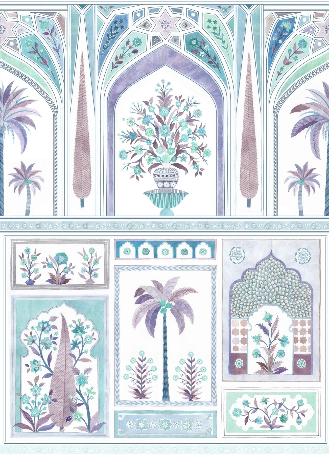Jaipur Royale - Cerulean - Marble Lotus - Jaipur Royale - Cerulean