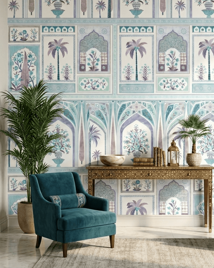 Jaipur Royale – Cerulean - Marble Lotus - Jaipur Royale – Cerulean