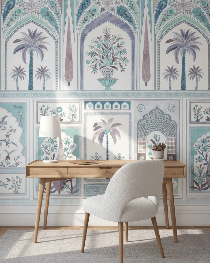 Jaipur Royale - Cerulean - Marble Lotus - Jaipur Royale - Cerulean