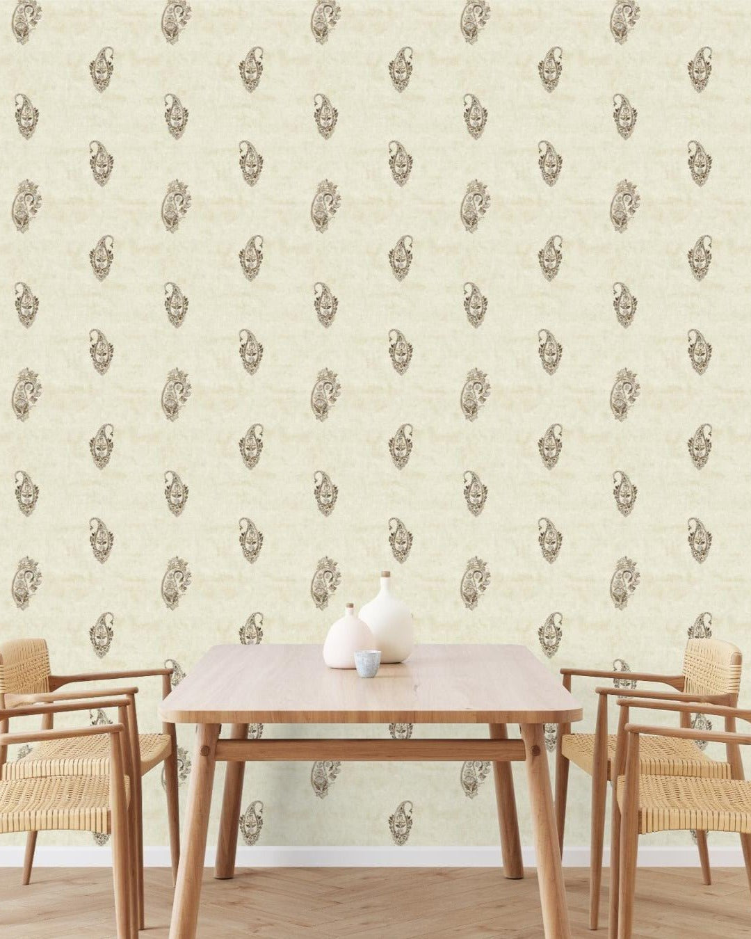 Jamewar Wallpaper - Marble Lotus - Bring the beauty of Jamewar patterns into your space with this luxurious wallpaper from Marble Lotus