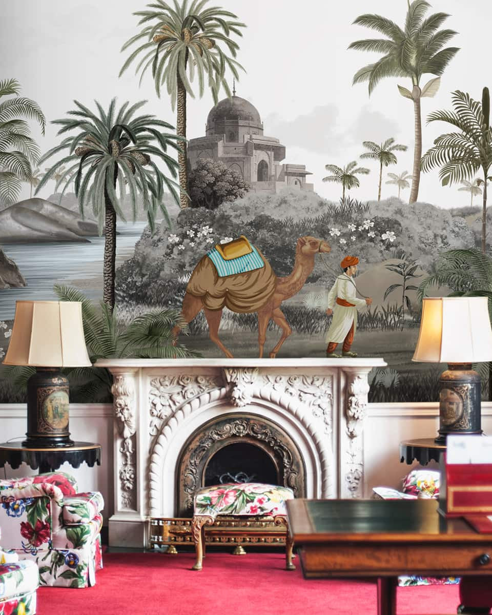 Jodhpur, A Rich Rajasthan Theme Wallpaper, Customised - Marble Lotus - Jodhpur, A Rich Rajasthan Theme Wallpaper, Customised