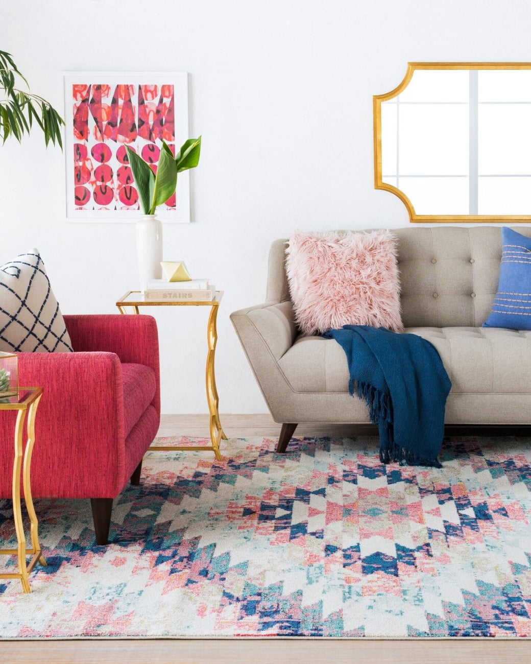 Joslyn Gold Accent Mirror - Marble Lotus - Joslyn Gold Accent Mirror