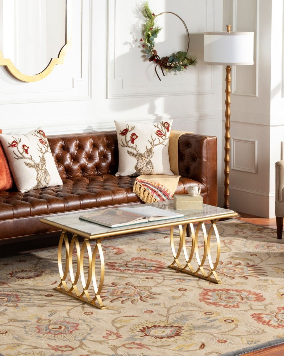 Joslyn Gold Accent Mirror - Marble Lotus - Joslyn Gold Accent Mirror