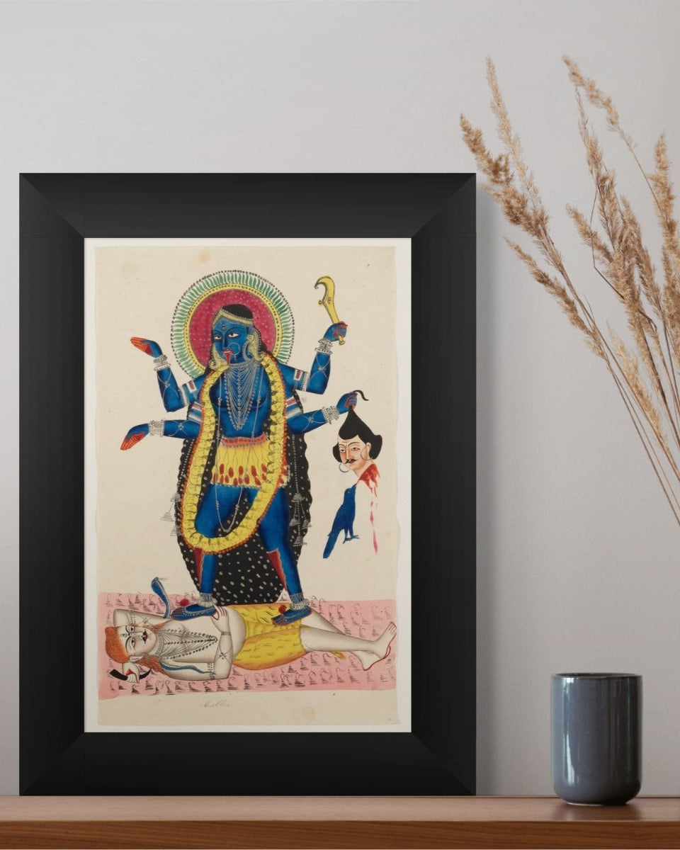 Kali Trampling Upon Shiva Print - Marble Lotus - Order Kali Trampling Upon Shiva Artwork