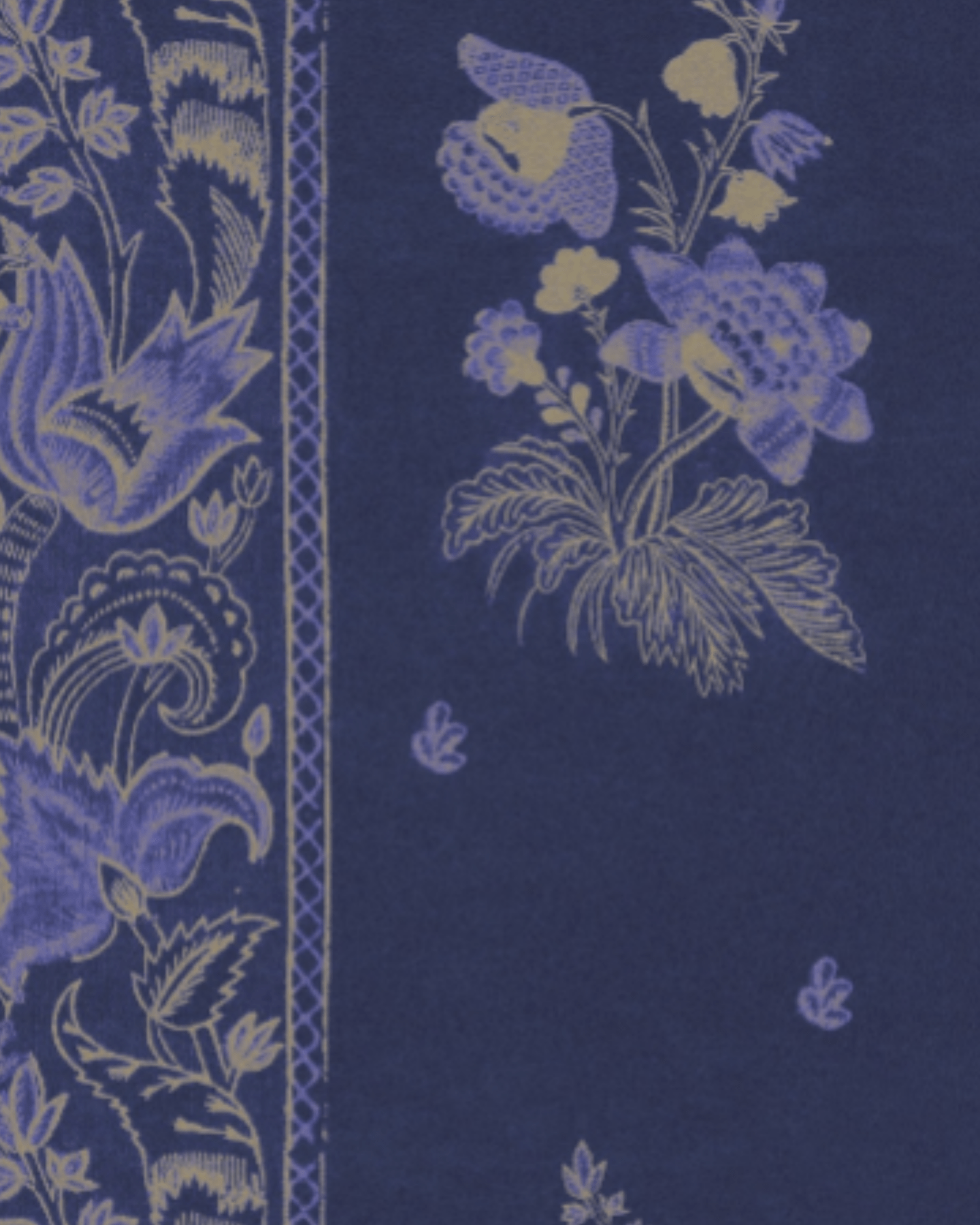 KOROND FLORAL Clematis Wallpaper - Marble Lotus - Order Korond Floral Clematis Blue Wallpaper | Marble Lotus