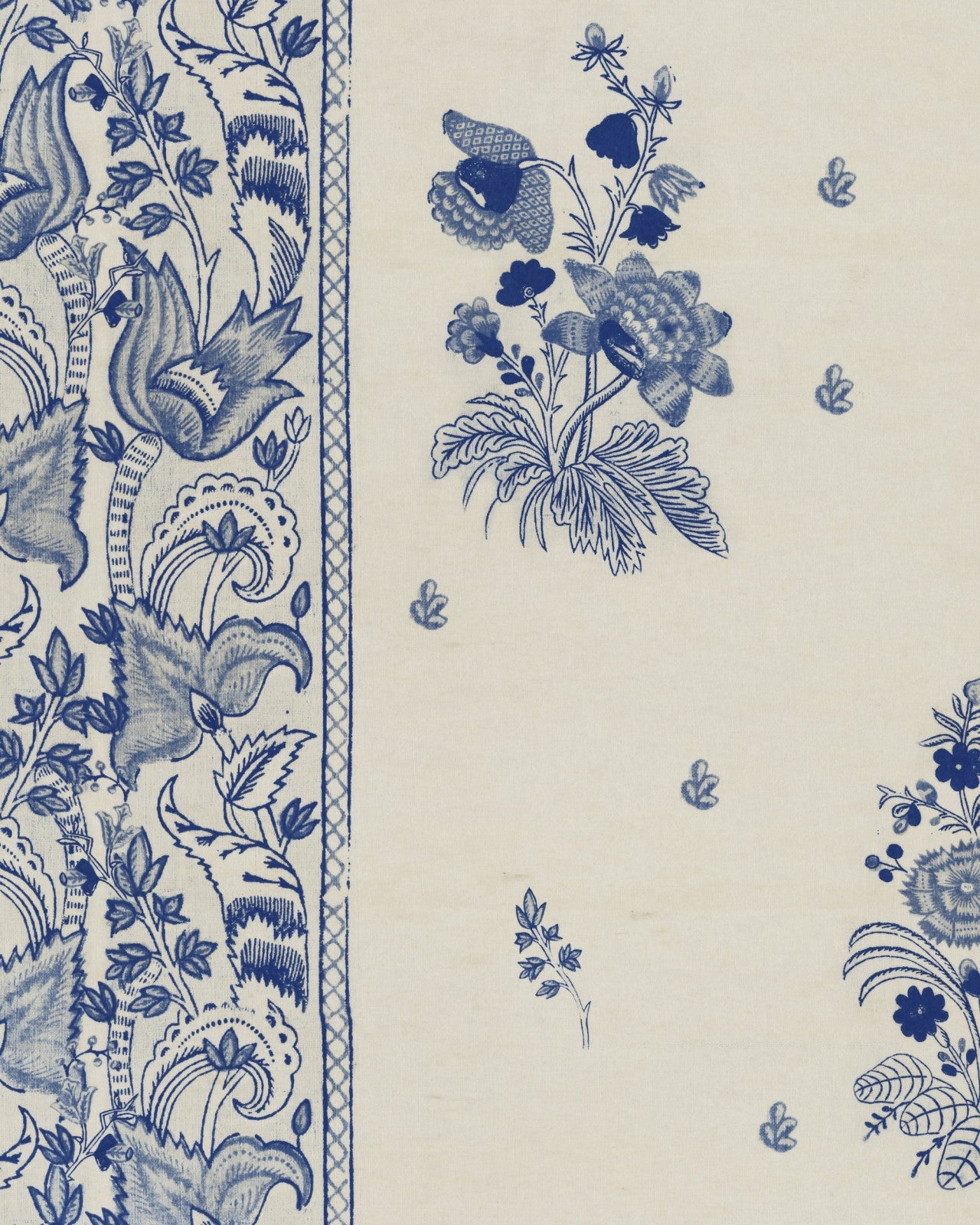 KOROND FLORAL Indigo Wallpaper - Marble Lotus - Buy Korond Floral Indigo Wallpaper