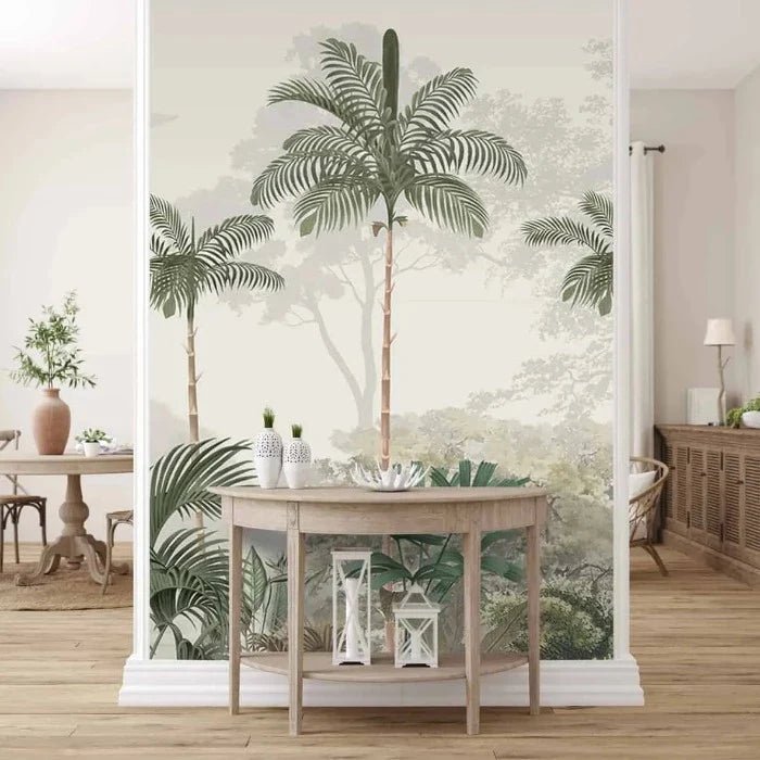 Kovalam Paradise, Palms Wallpaper for Rooms, Green, Customised - Marble Lotus - Buy Kovalam Paradise, Palms Wallpaper for Rooms, Green, Customised