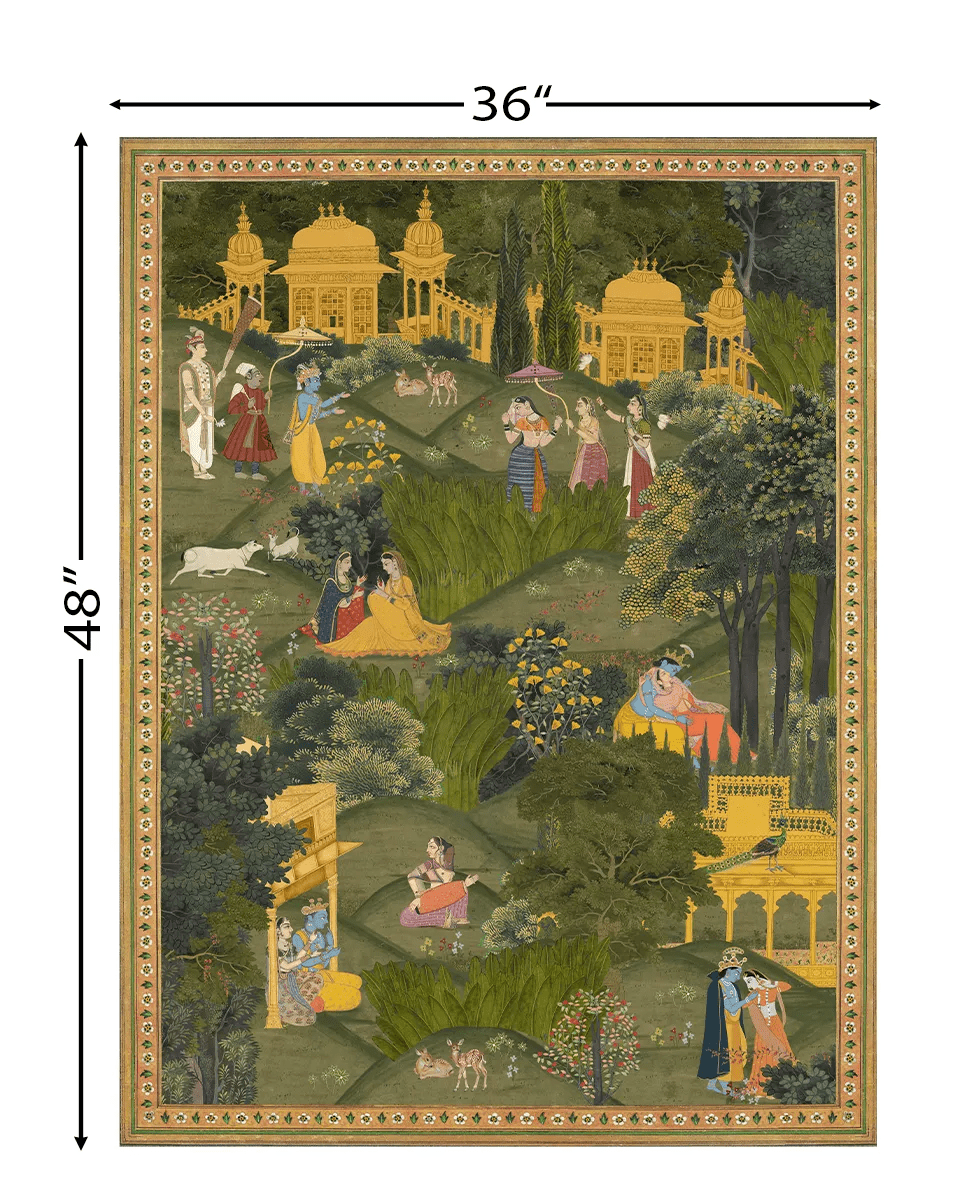 Krishna Leela Indian Painting Frameless Wall Art Digital Print Poster 36 x 48 inches Wall Art - Marble Lotus - Buy Krishna Leela Indian Painting Wall Art Digital Print Poster 36 x 48 inches Wall Art