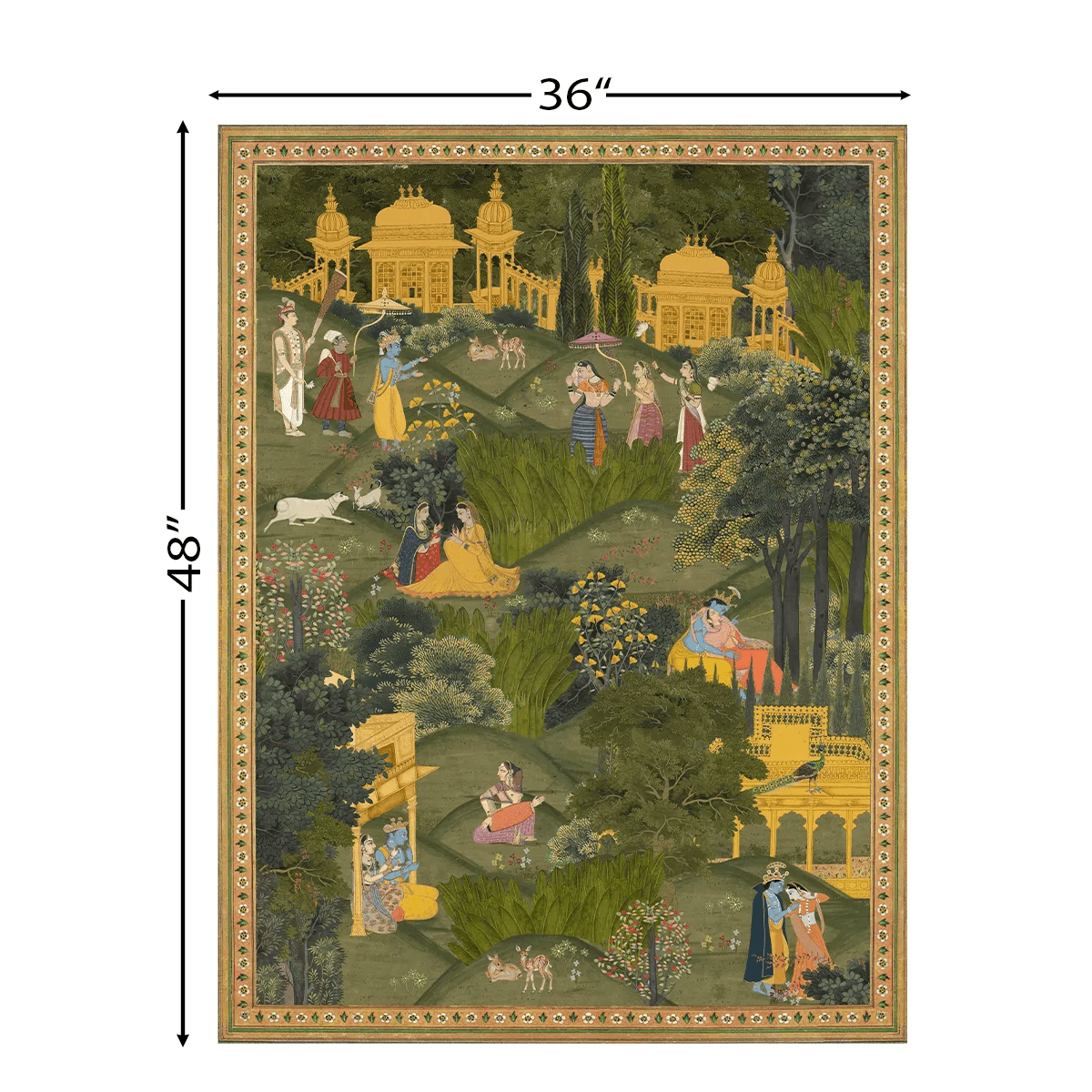 Krishna Leela Indian Painting Frameless Wall Art Digital Print Poster 36 x 48 inches Wall Art - Marble Lotus - Buy Krishna Leela Indian Painting Wall Art Digital Print Poster 36 x 48 inches Wall Art