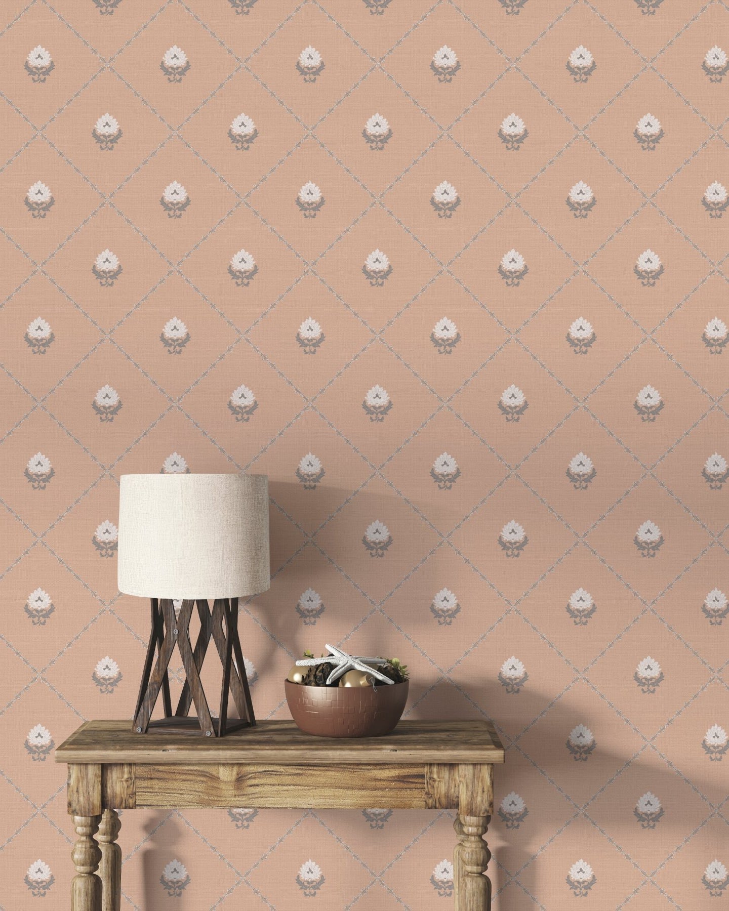 Kusum Jaal - Apricot - Marble Lotus - Kusum Jaal - Apricot