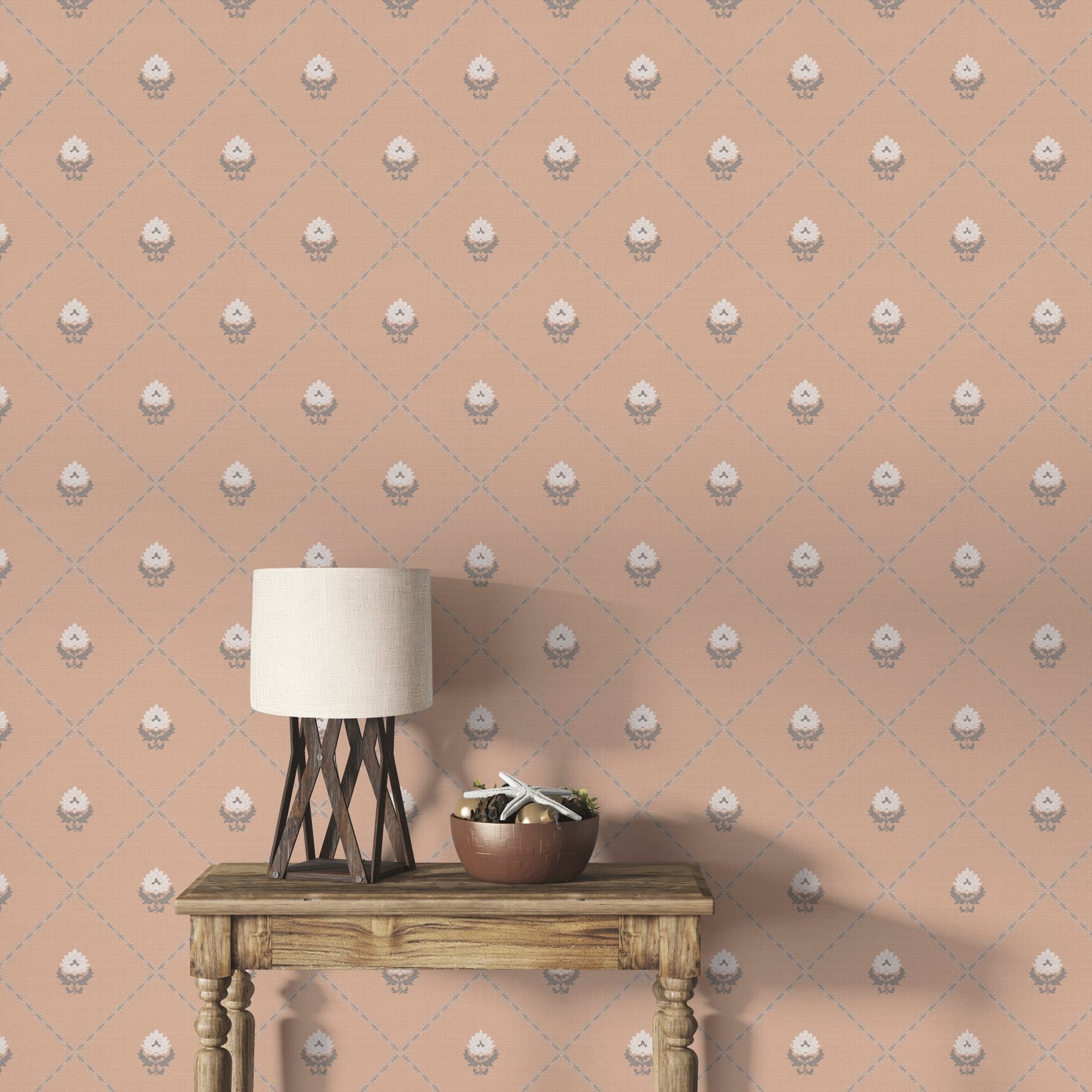 Kusum Jaal - Apricot - Marble Lotus - Kusum Jaal - Apricot