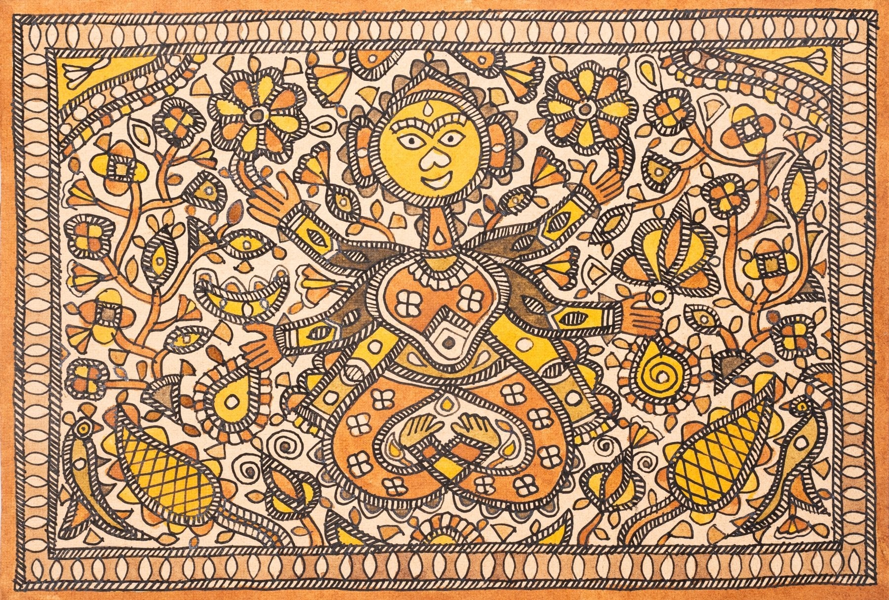 Lakshmi with Flowers - Marble Lotus - Lakshmi with Flowers