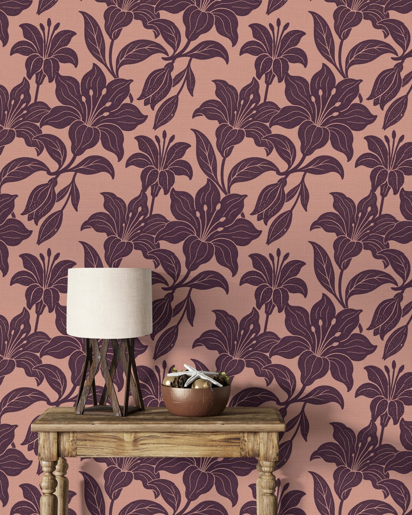 Lilies – Mauve - Marble Lotus - Lilies – Mauve