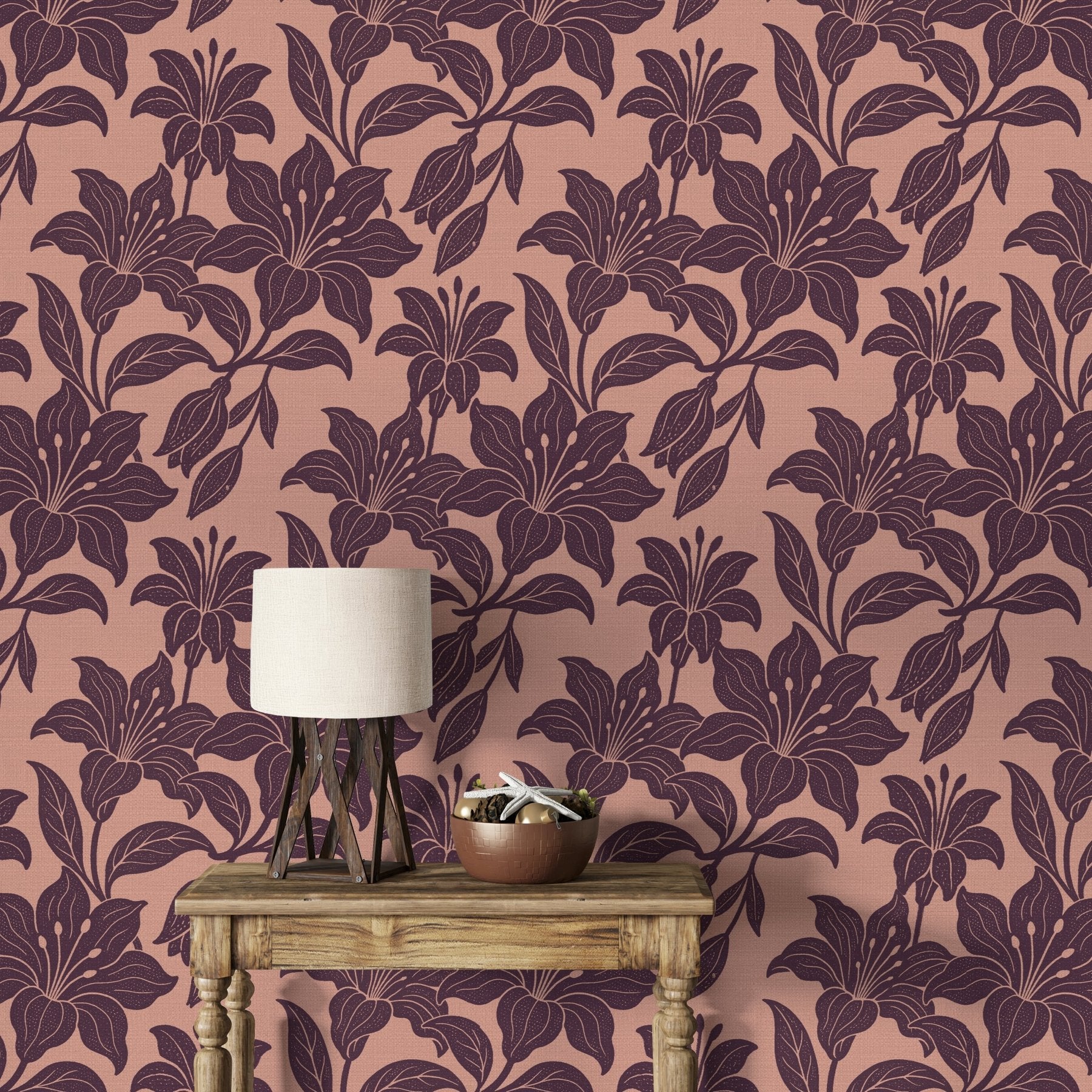 Lilies – Mauve - Marble Lotus - Lilies – Mauve