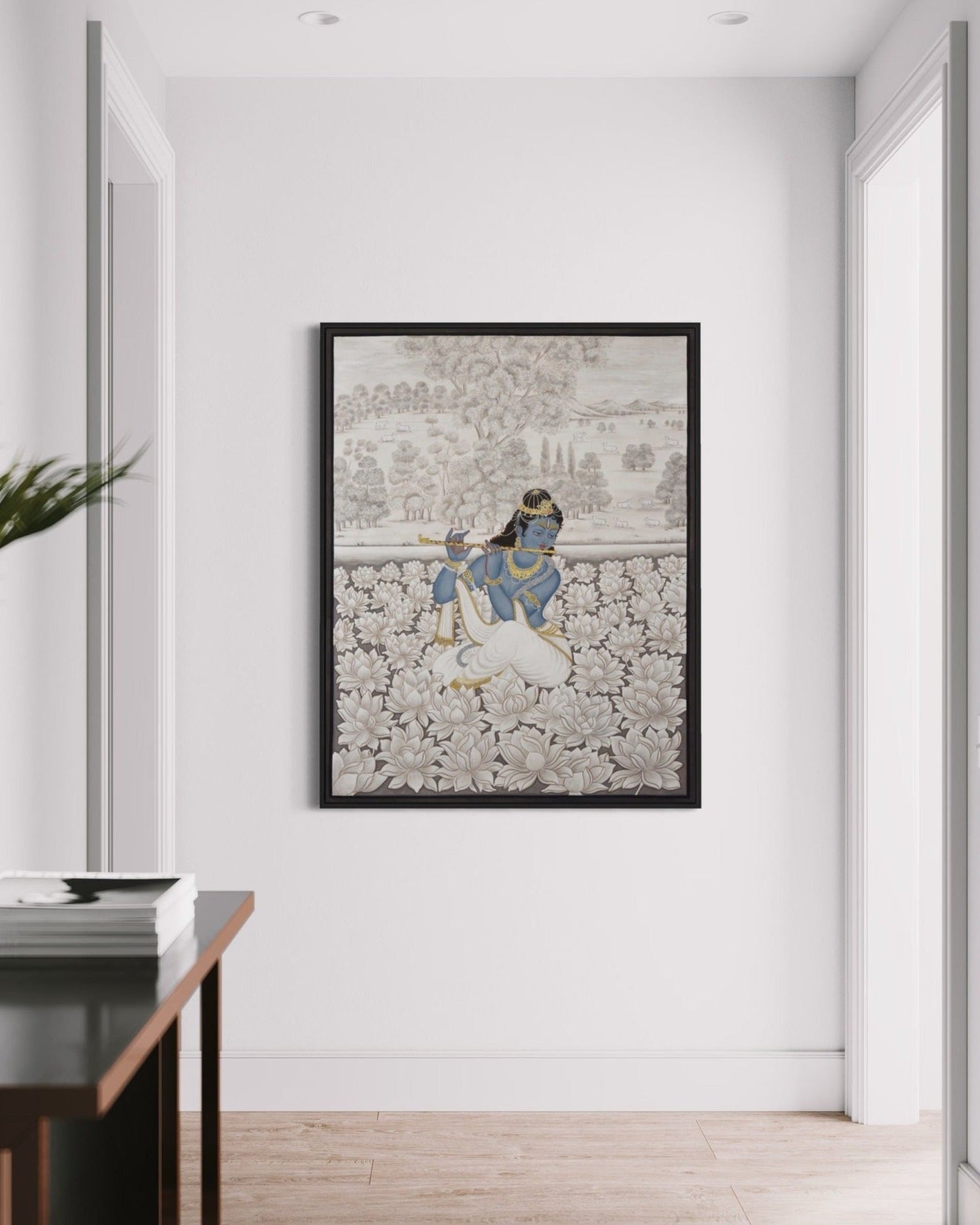 Lord Krishna with Flute - Marble Lotus - Buy Pichwai Painting Nemichand's Krishna with Flute | Marble Lotus