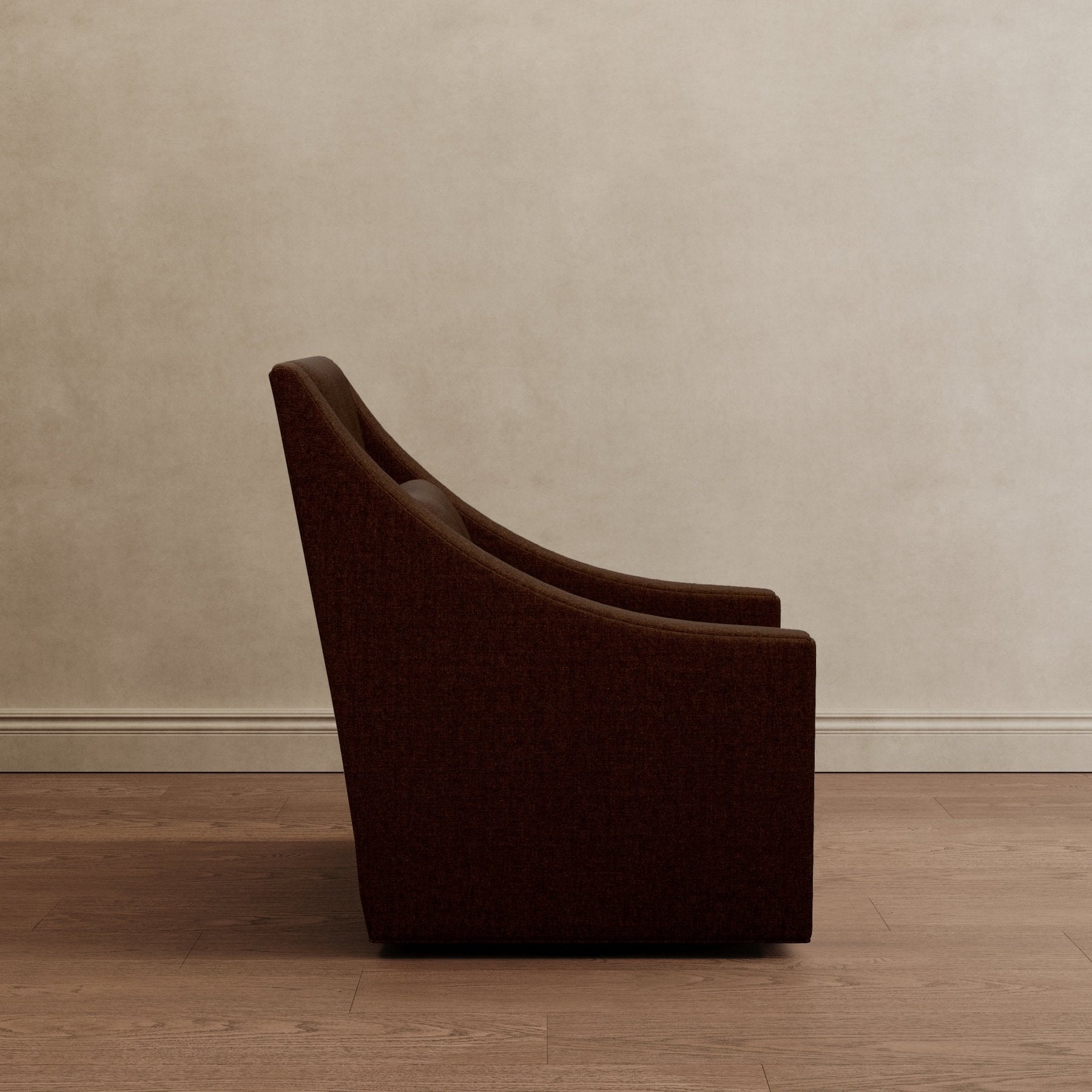 Lotus Lounger Swivel Chair Dark Brown Velvet - Marble Lotus - Lotus Lounger Swivel Chair Dark Brown Velvet